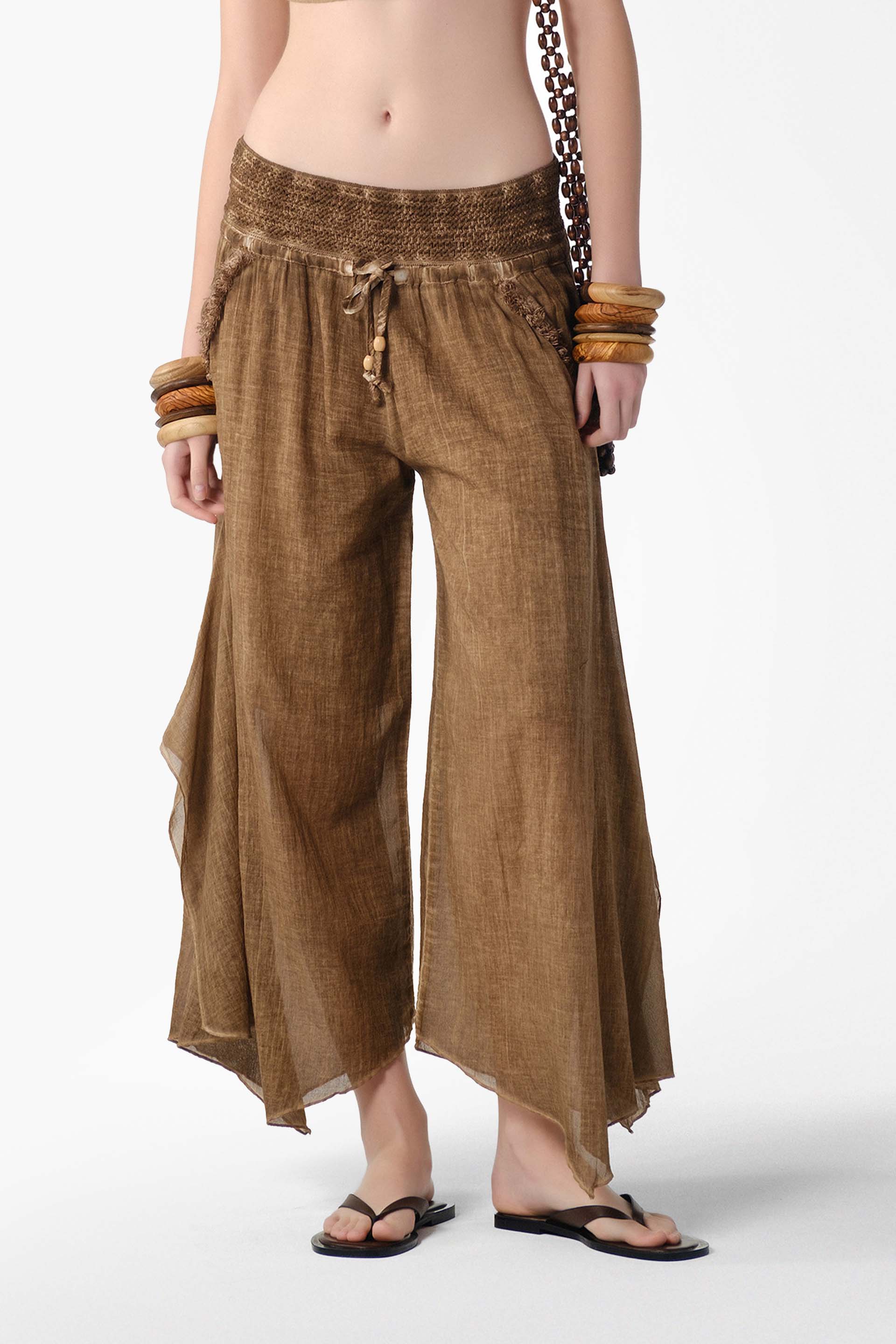 İspanyol Paça Otantik Kadın Pantolon / Kahve #renk_Kahve