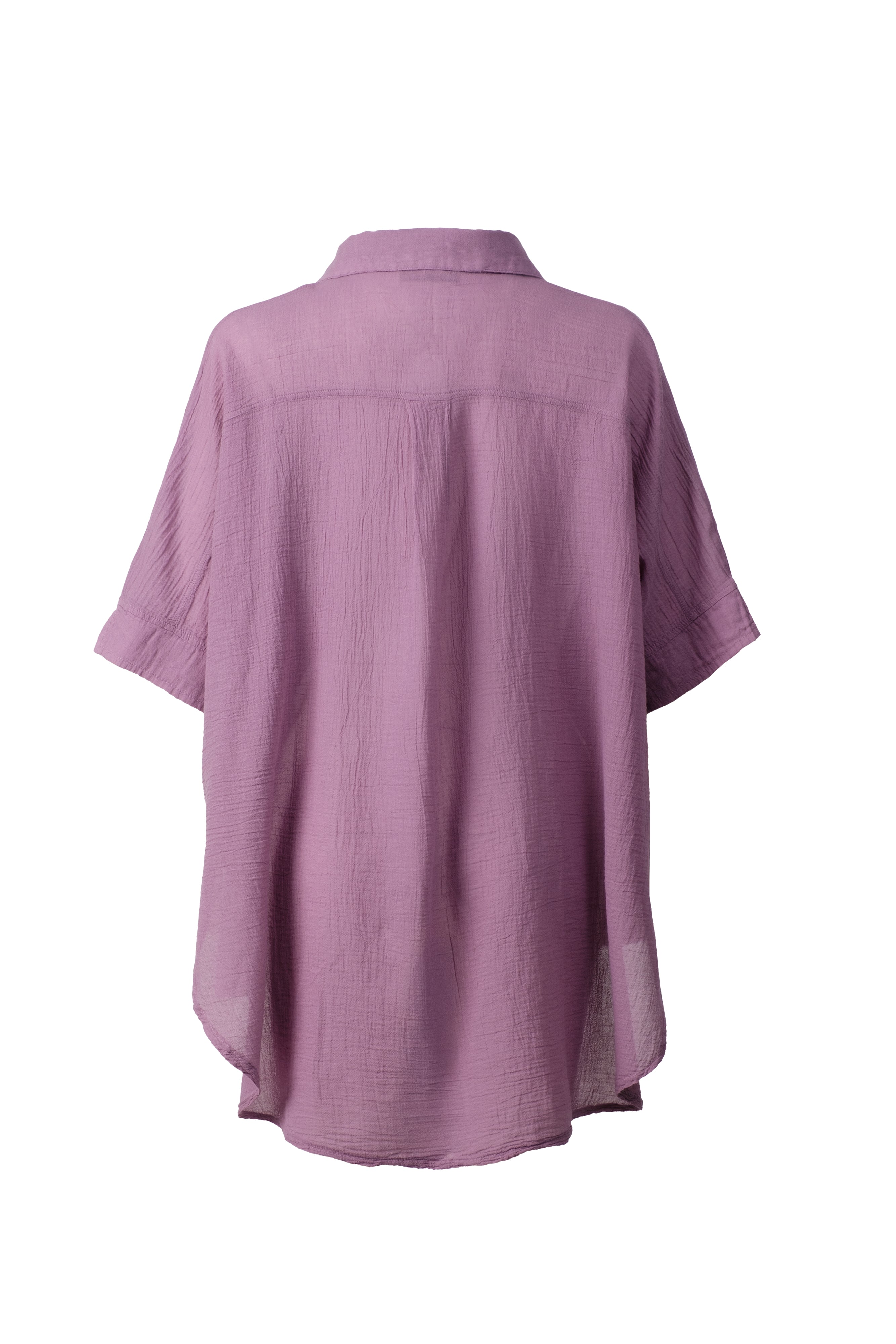 İnce Düğmesiz Oversize Gömlek #renk_Mor