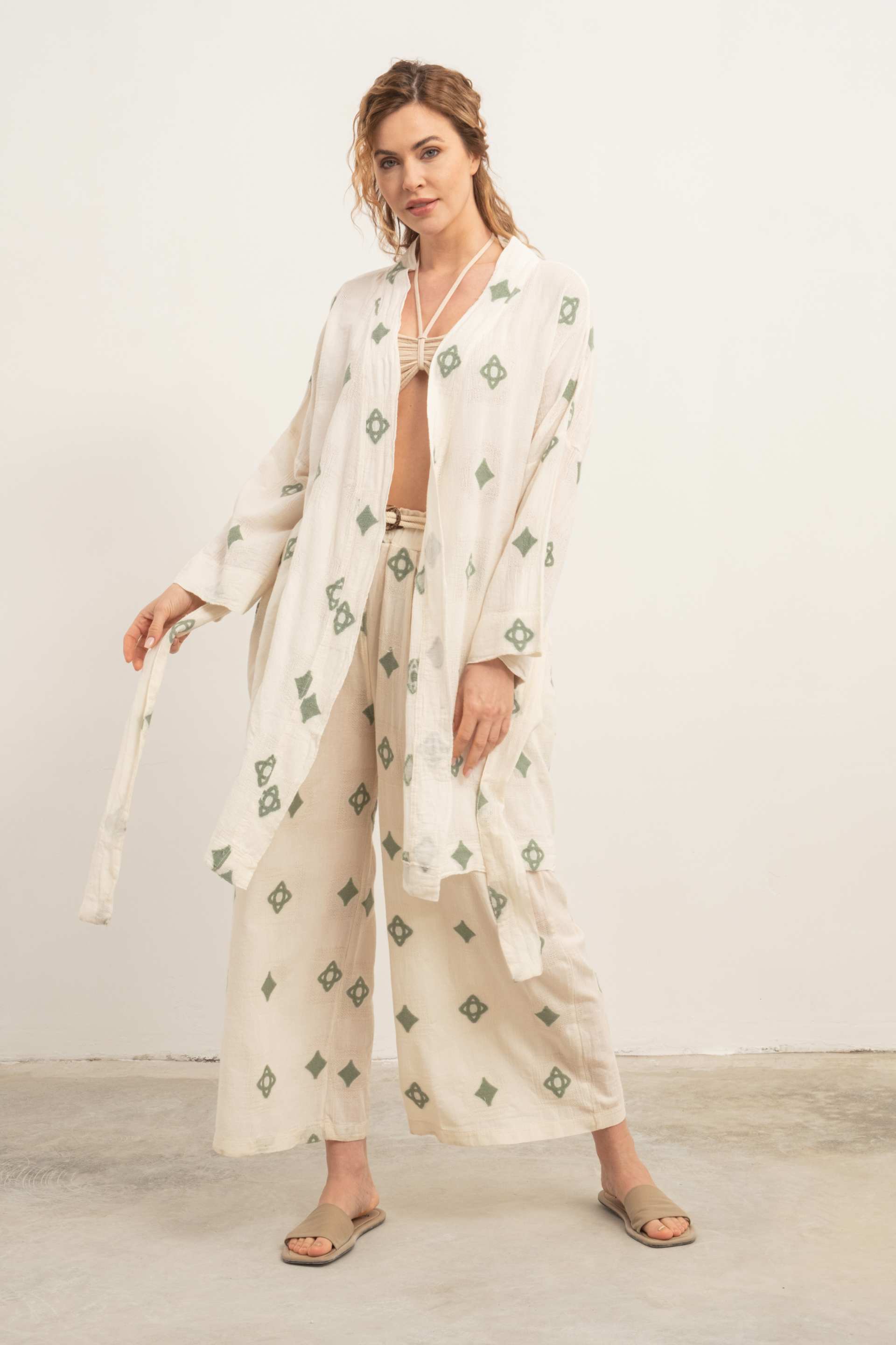 Bordürlü Kimono #renk_Mint