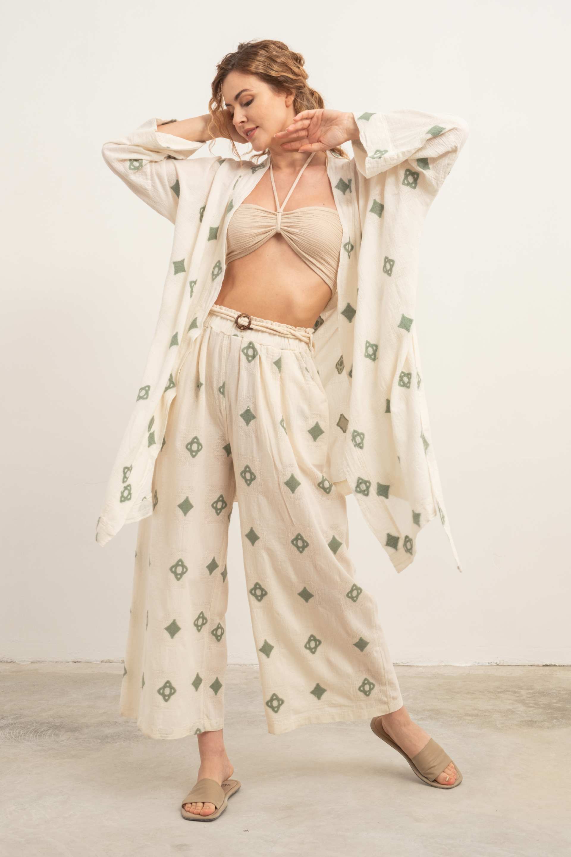 Bordürlü Kimono #renk_Mint