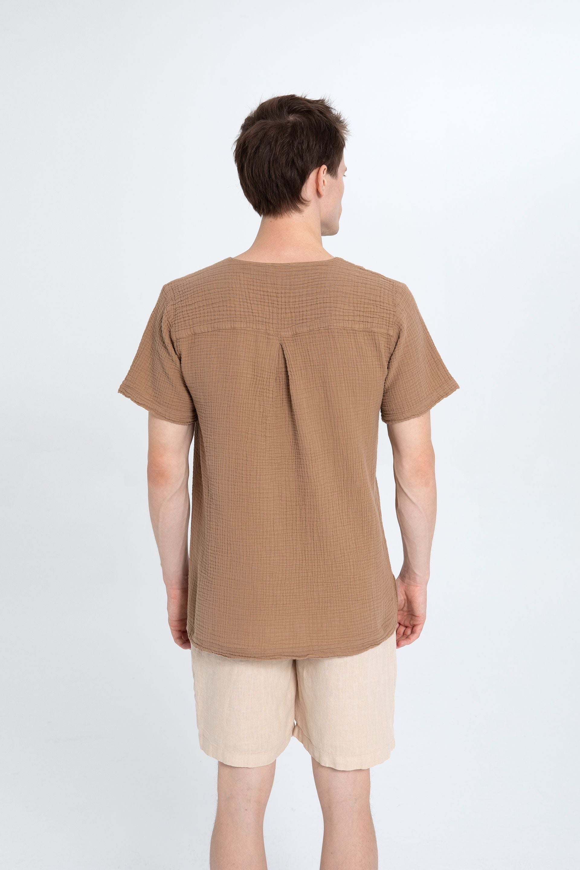 V yaka Müslin Erkek Tişört