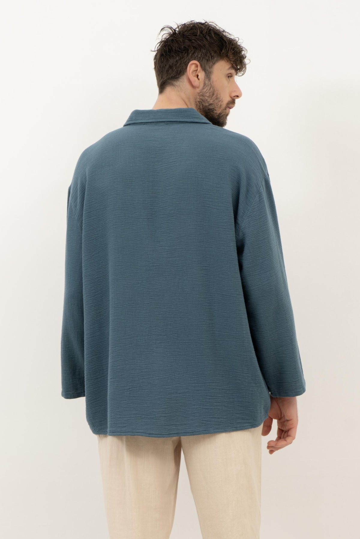 Etamin Unisex Oversize Gömlek #renk_Petrol