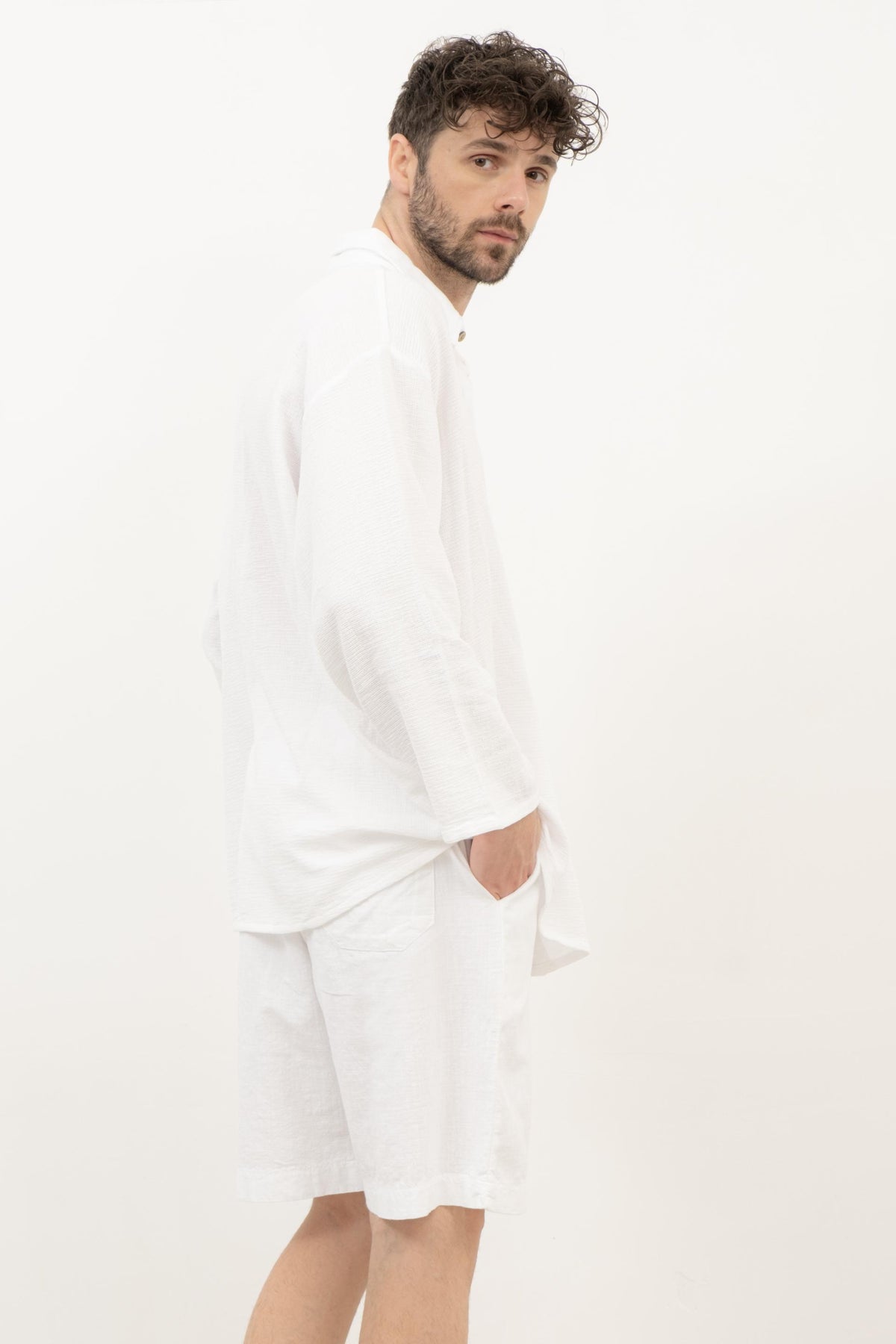 Etamin Unisex Oversize Gömlek #renk_Beyaz