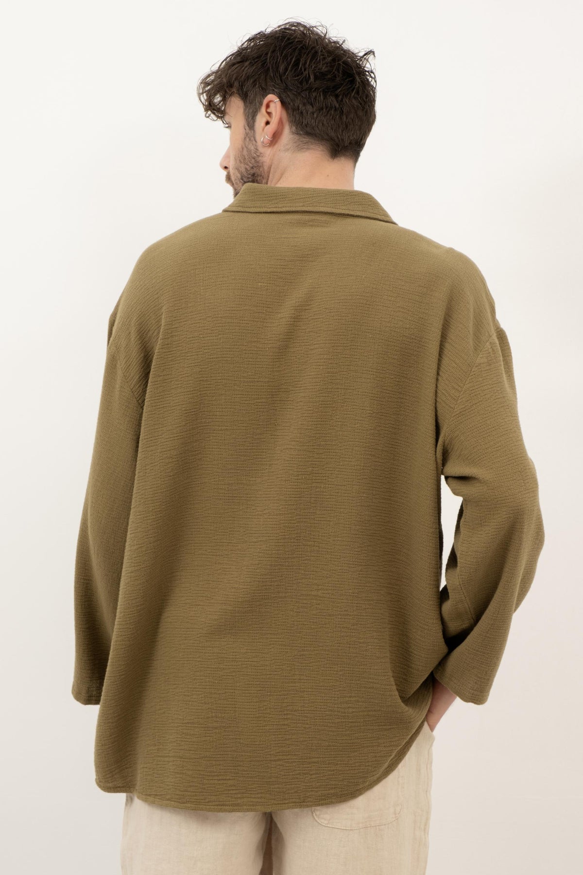 Etamin Unisex Oversize Gömlek #renk_Haki