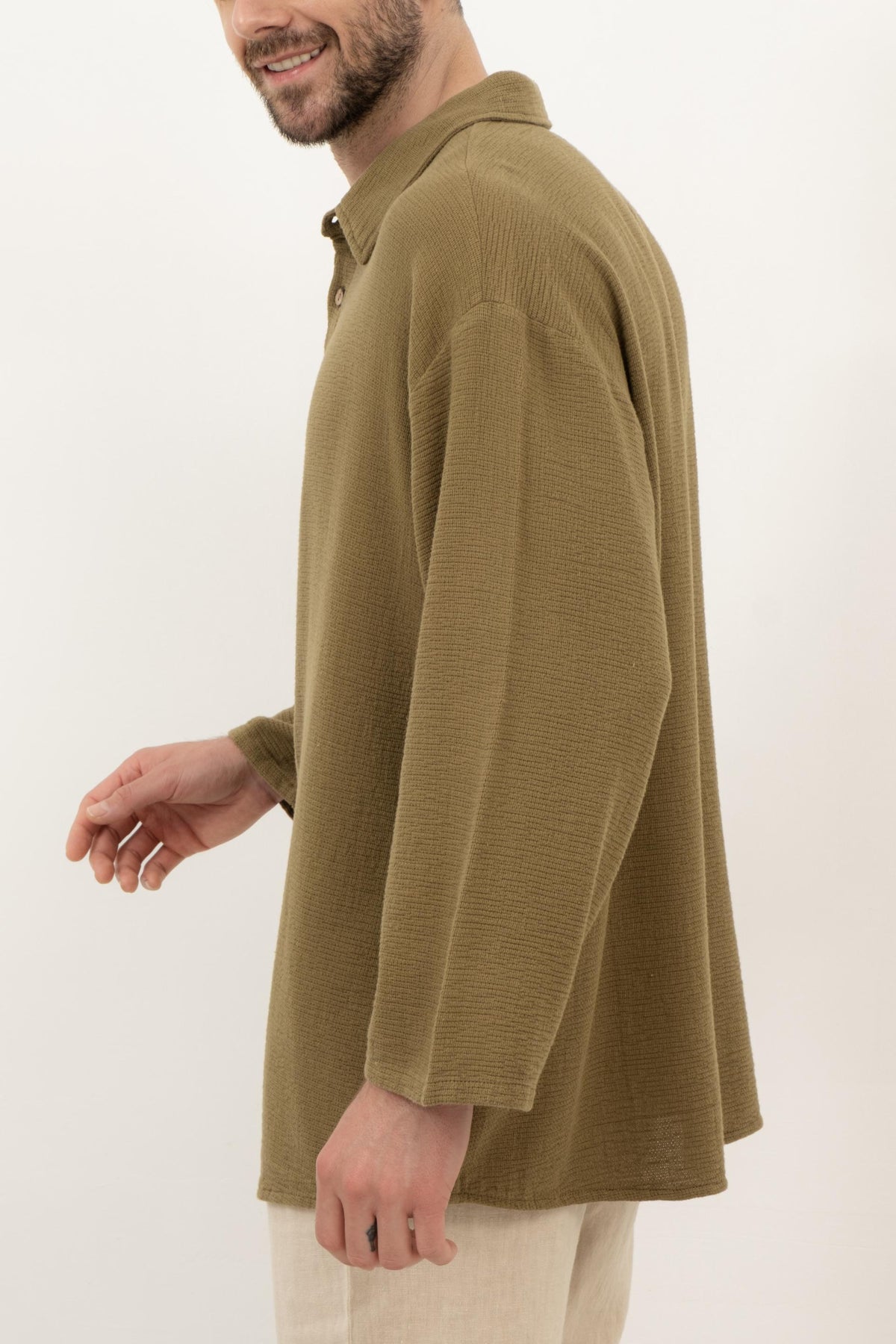 Etamin Unisex Oversize Gömlek #renk_Haki