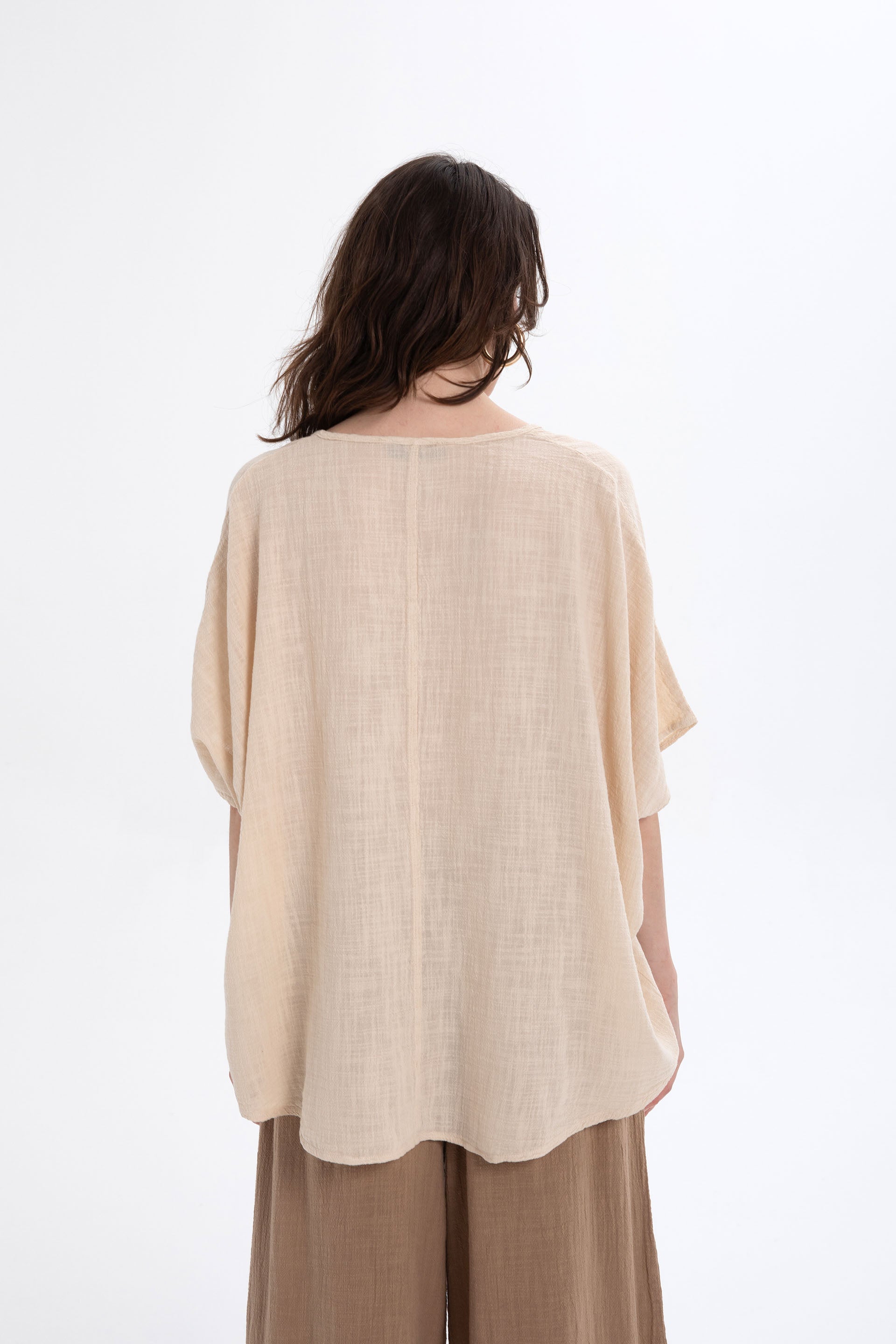 Oversize Önü Düğmeli Anvelop Bluz