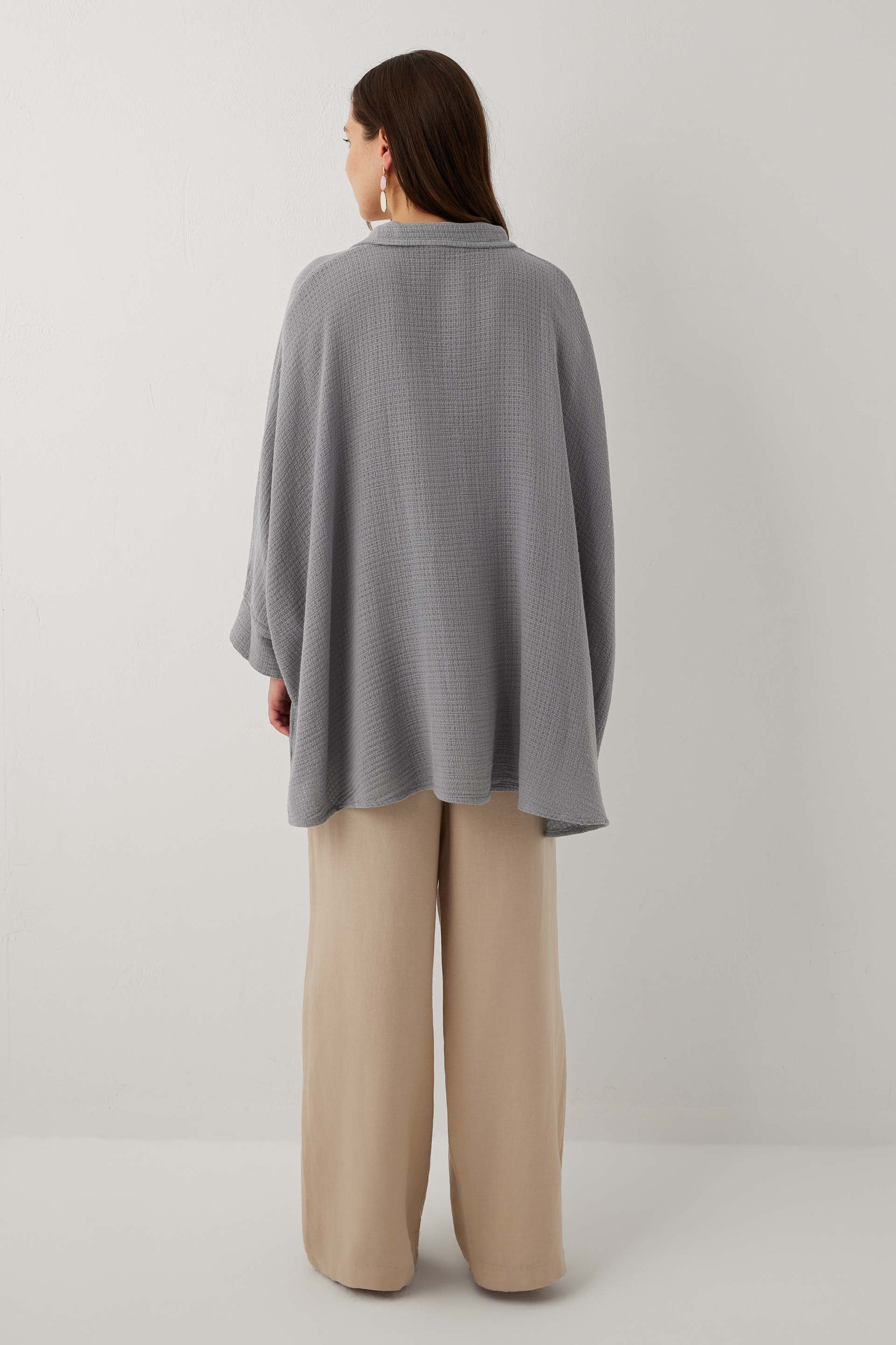 Ease Etamin Dokulu Kimono Gömlek