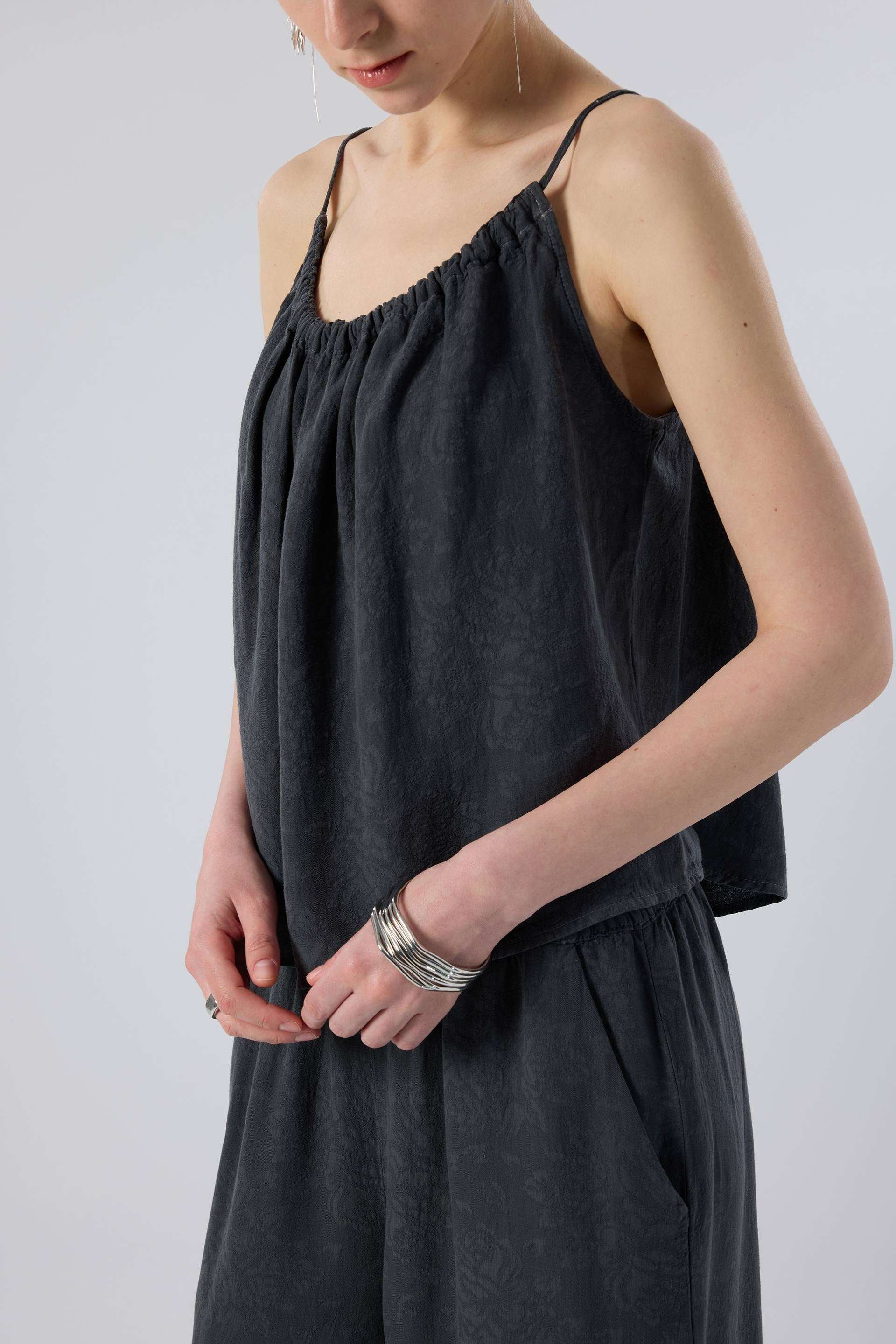 Luma dokulu Tencel bluz - Antrasit kadın bluz #renk_Antrasit