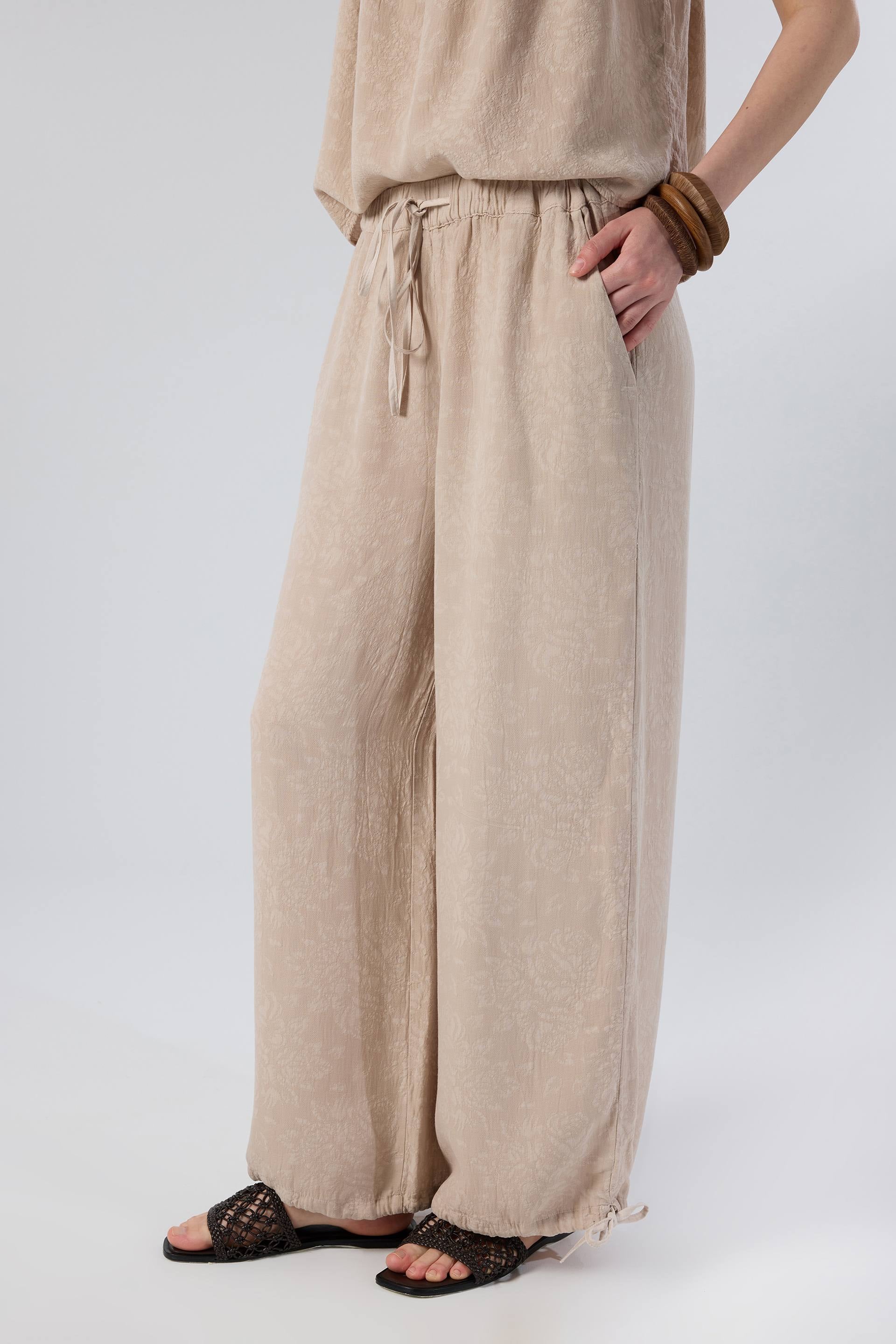 Luma Dokulu Tencel Pantolon #renk_Flax