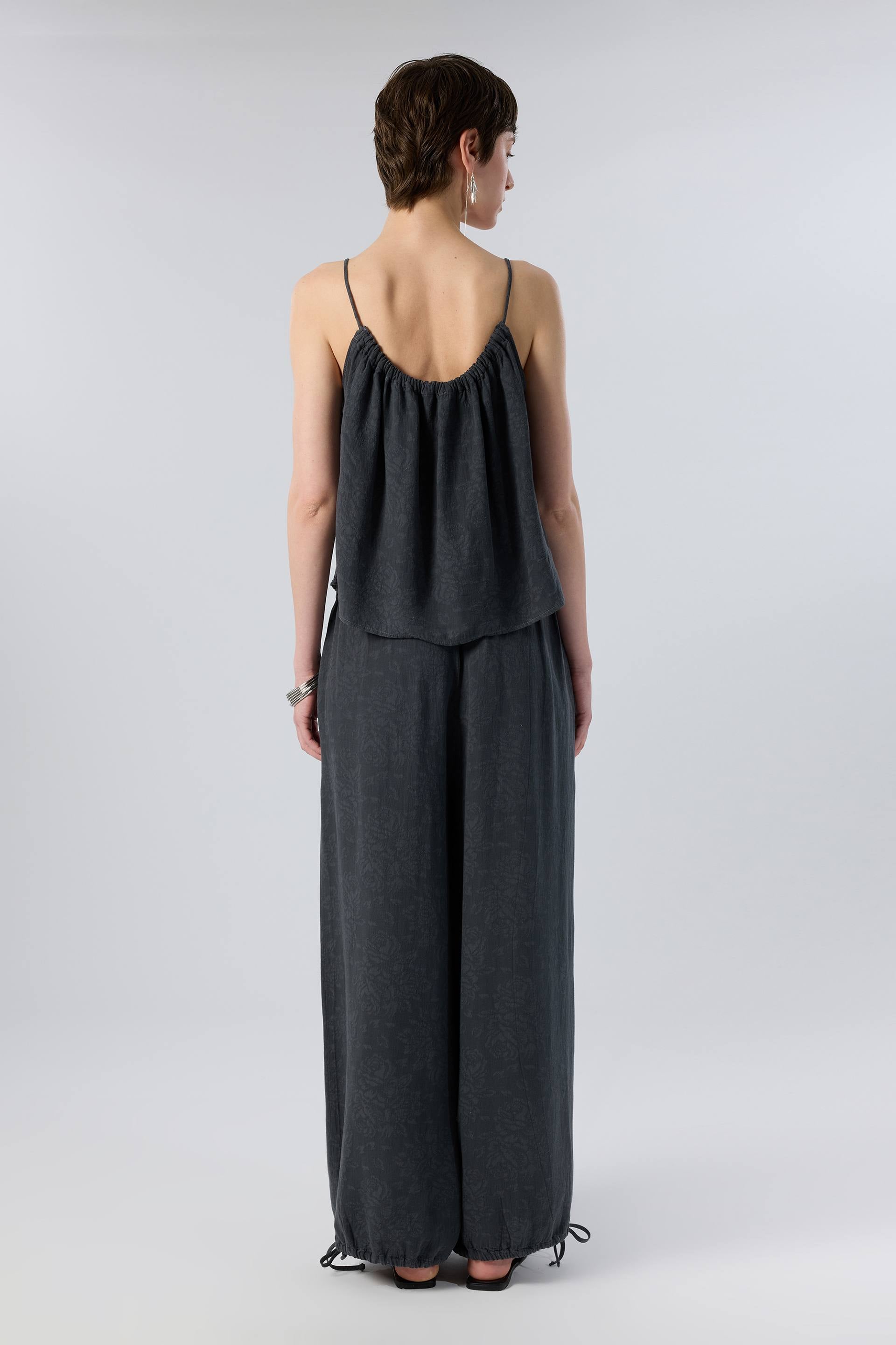 Luma dokulu Tencel bluz - Antrasit kadın bluz #renk_Antrasit