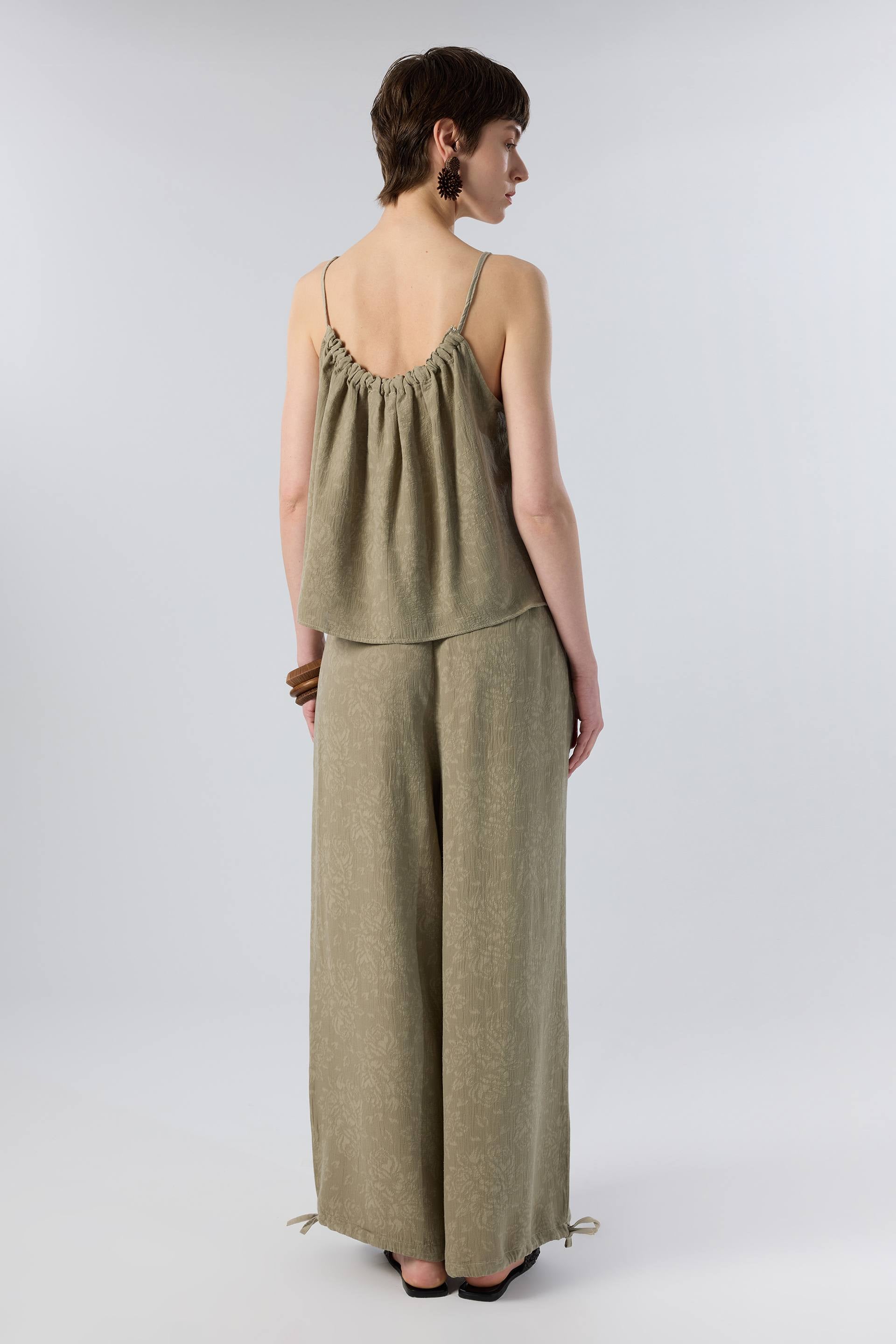 Luma dokulu Tencel bluz - olive yeşili kadın bluz #renk_Olive