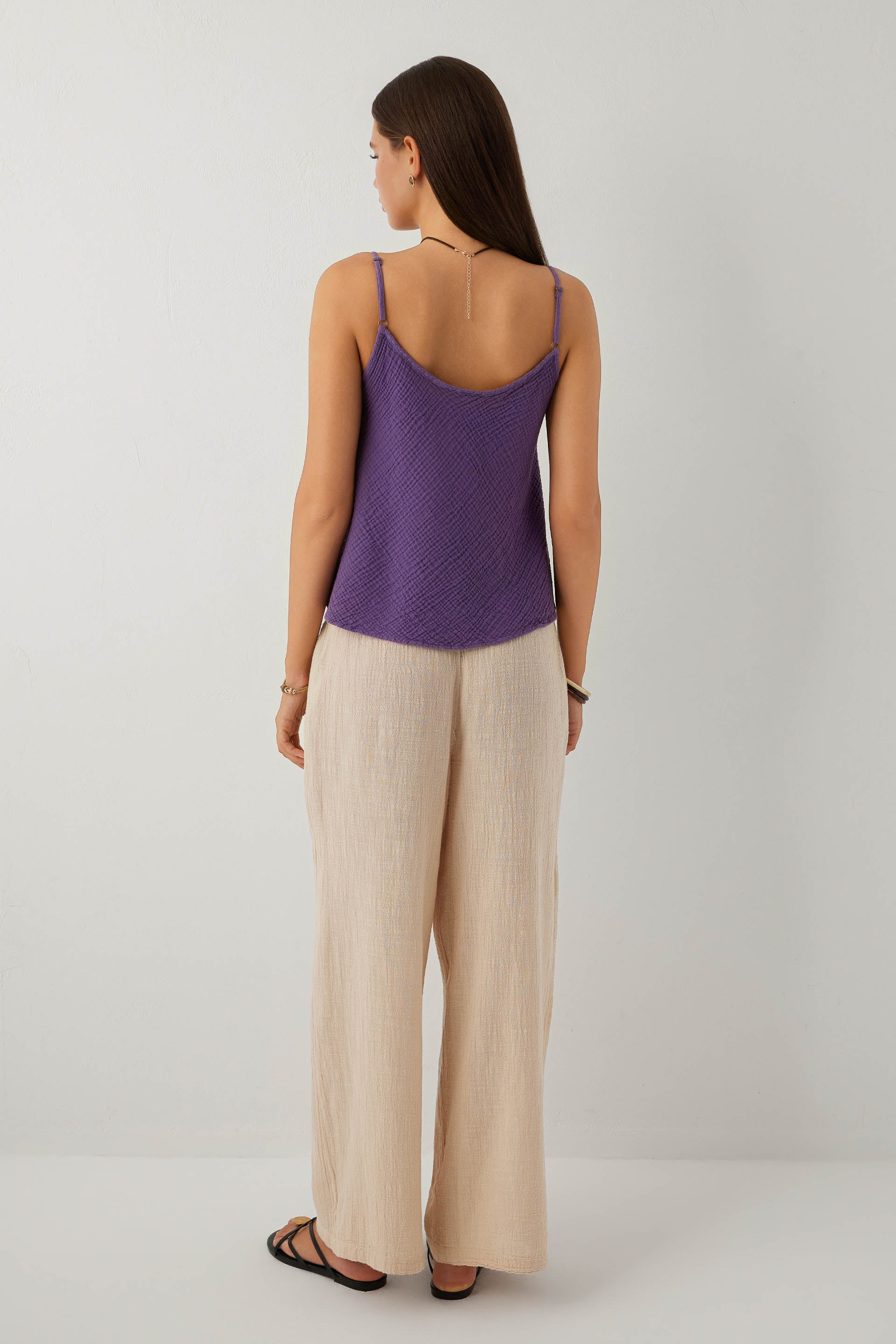 Nomad Müslin Askılı Bluz #renk_Mor