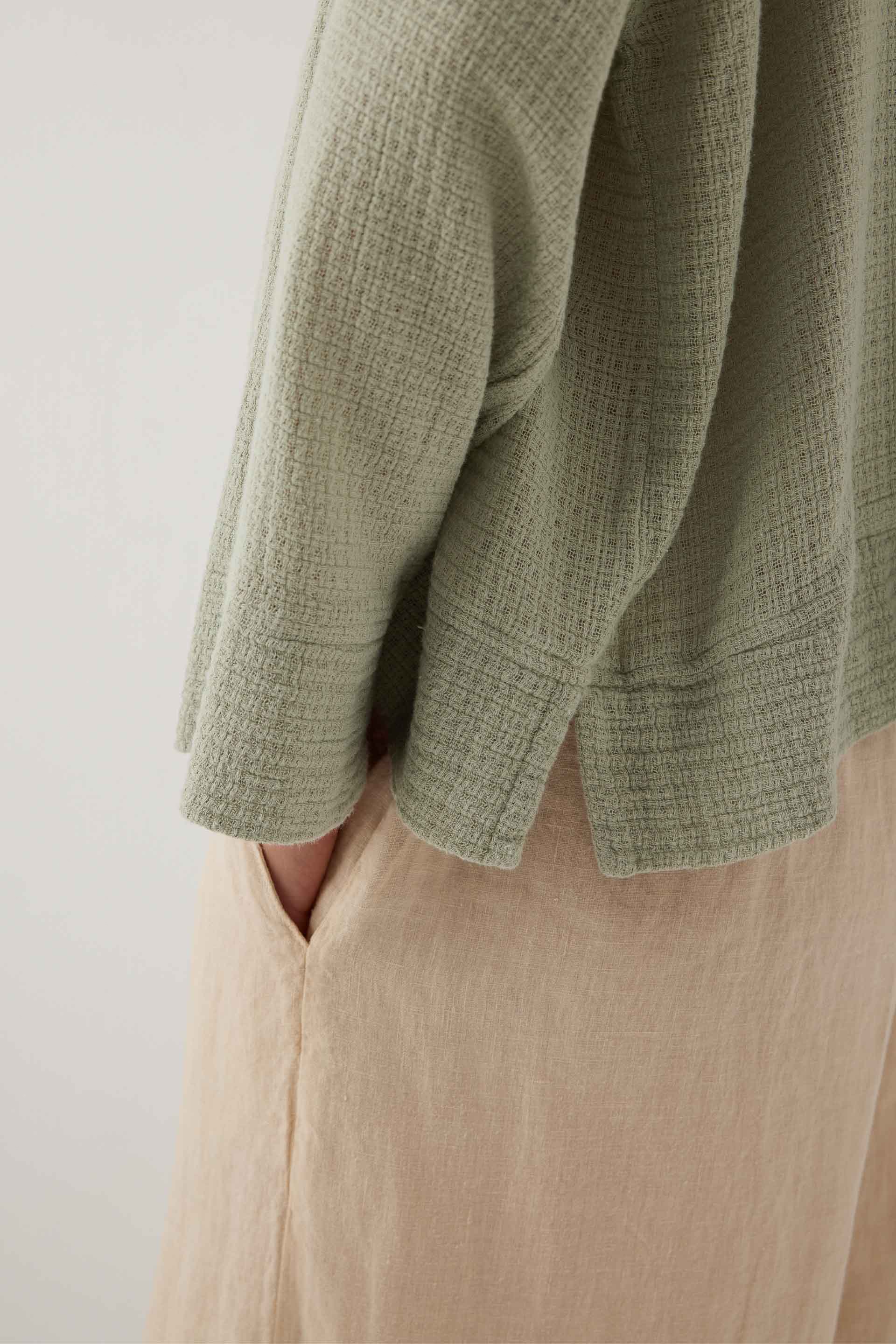 Ease Kimono Kollu Kadın Bluz #renk_Ada Çayı