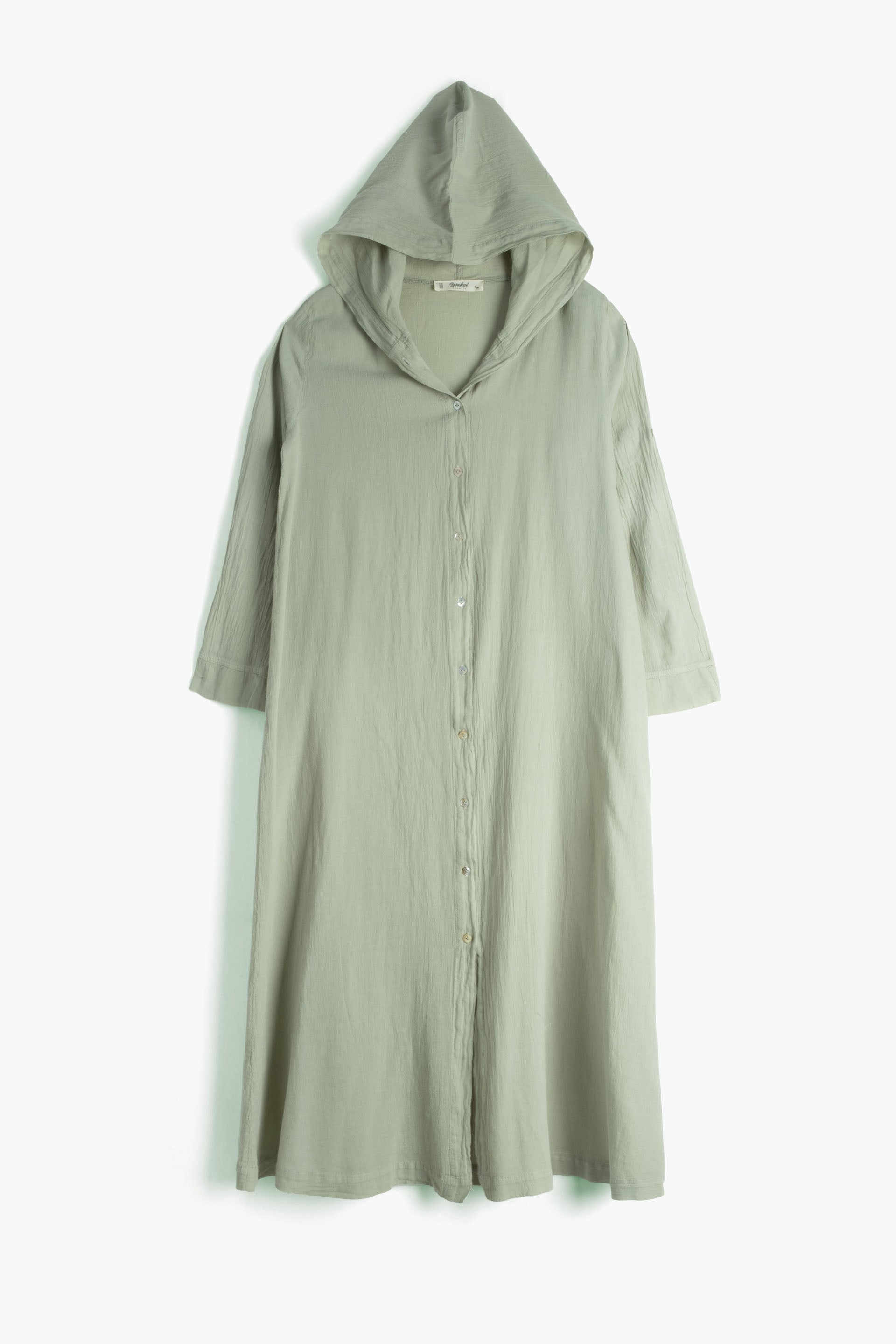 Breeze Kapüşonlu Gömlek Elbise #renk_Ada Çayı