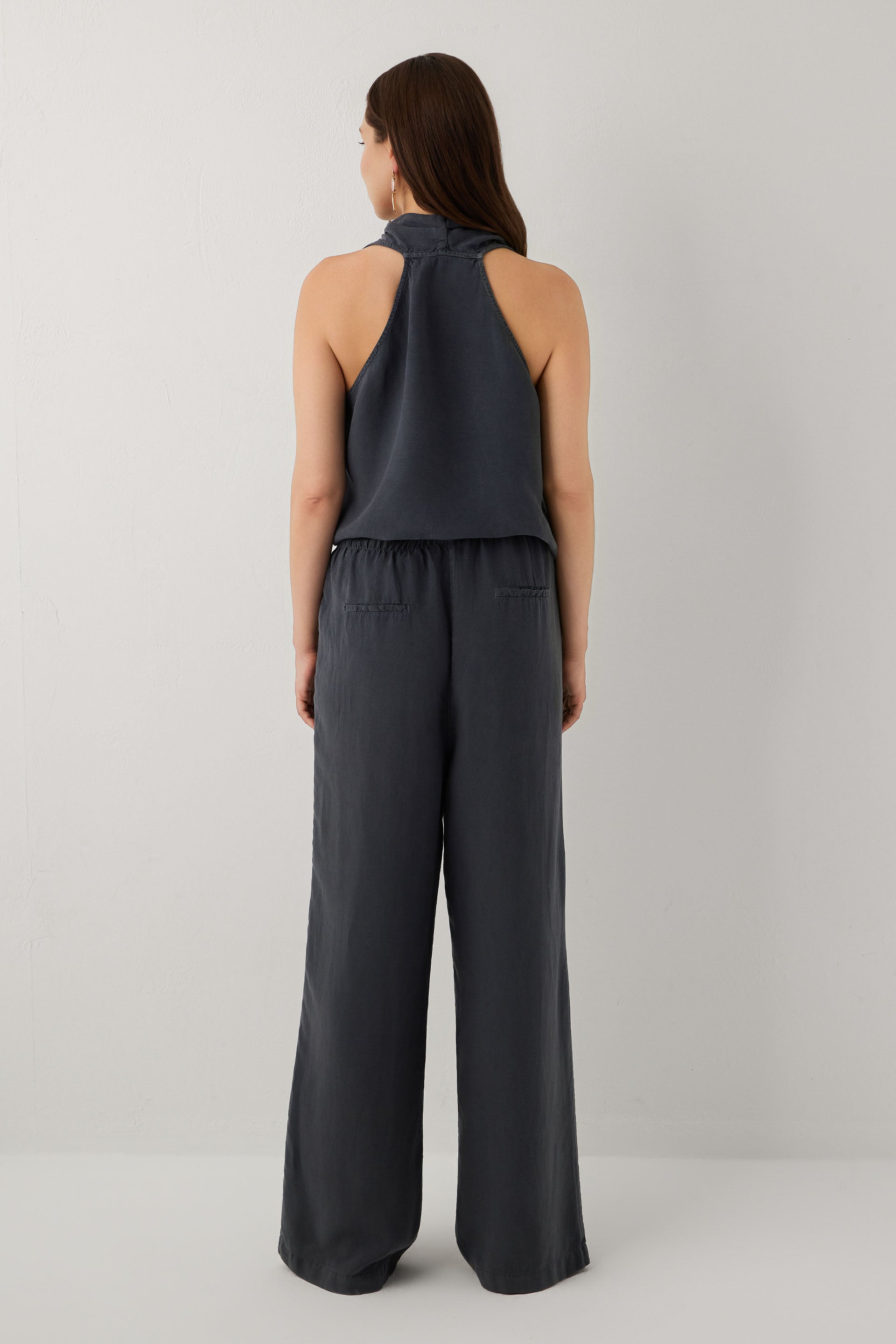 Linoflow Relax Keten Tencel Kadın Pantolon #renk_Antrasit