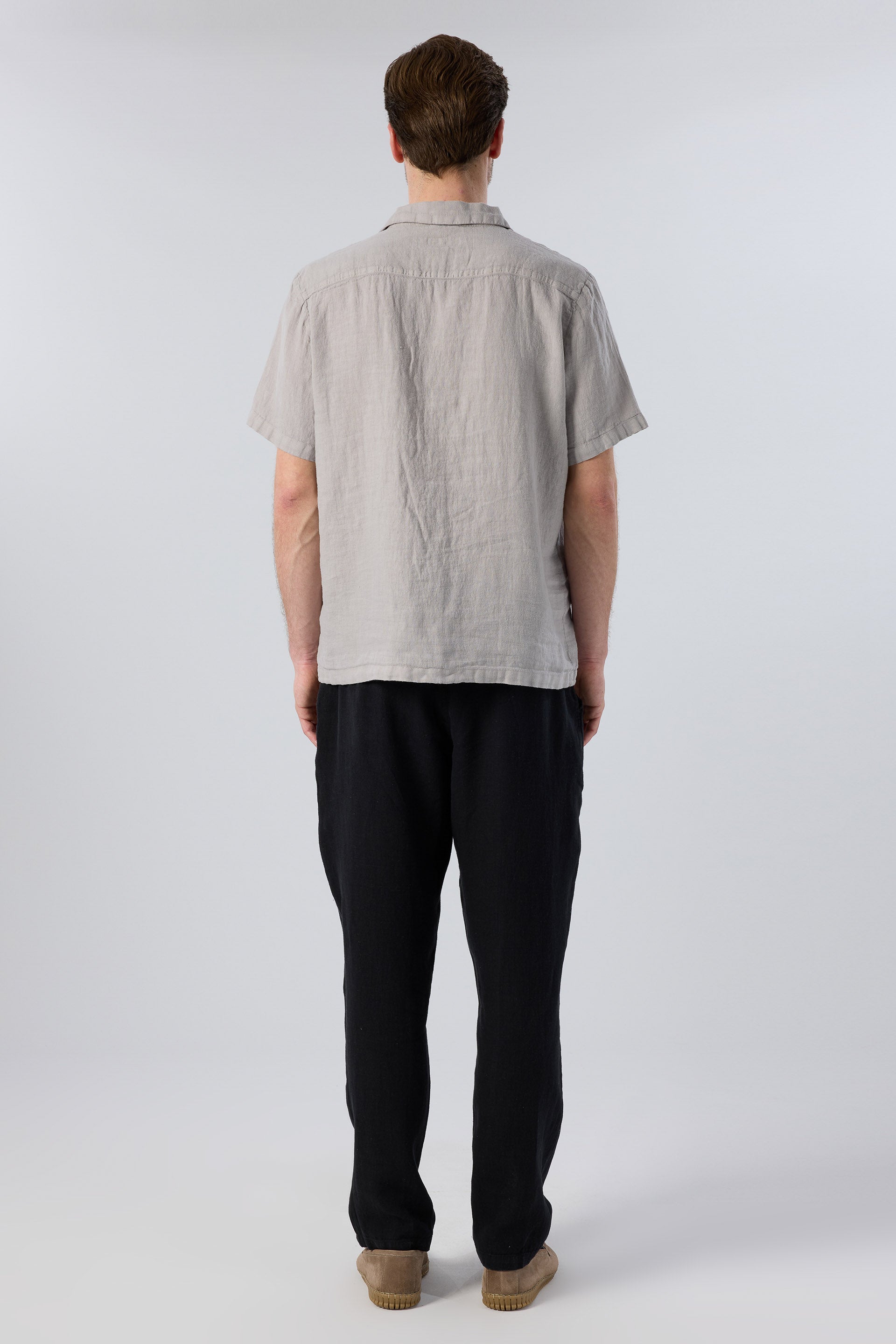 Rahat Kesim %100 Keten Erkek Pantolon #renk_Siyah