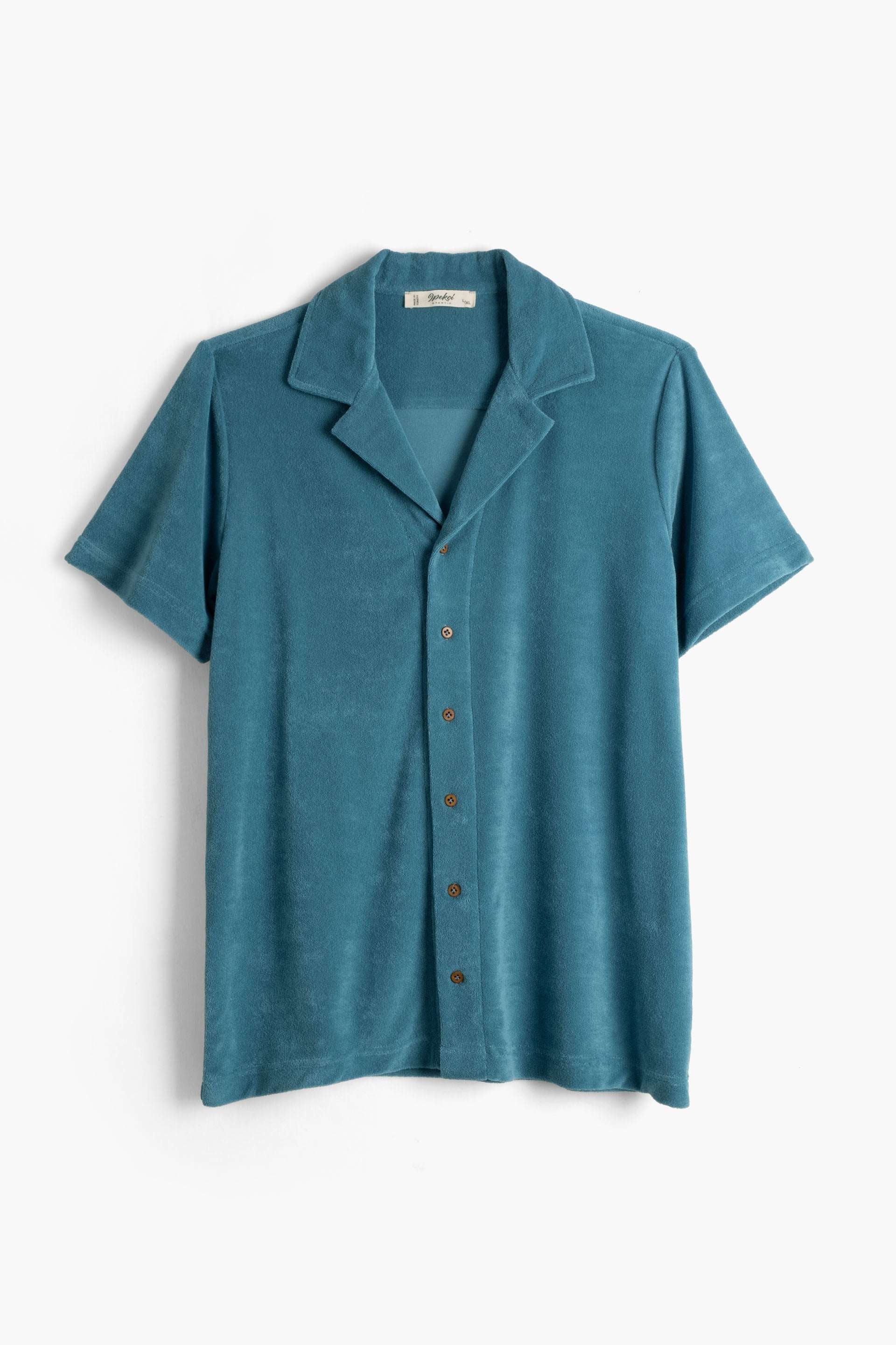 Terry Flow Cotton Erkek Gömlek #renk_Petrol
