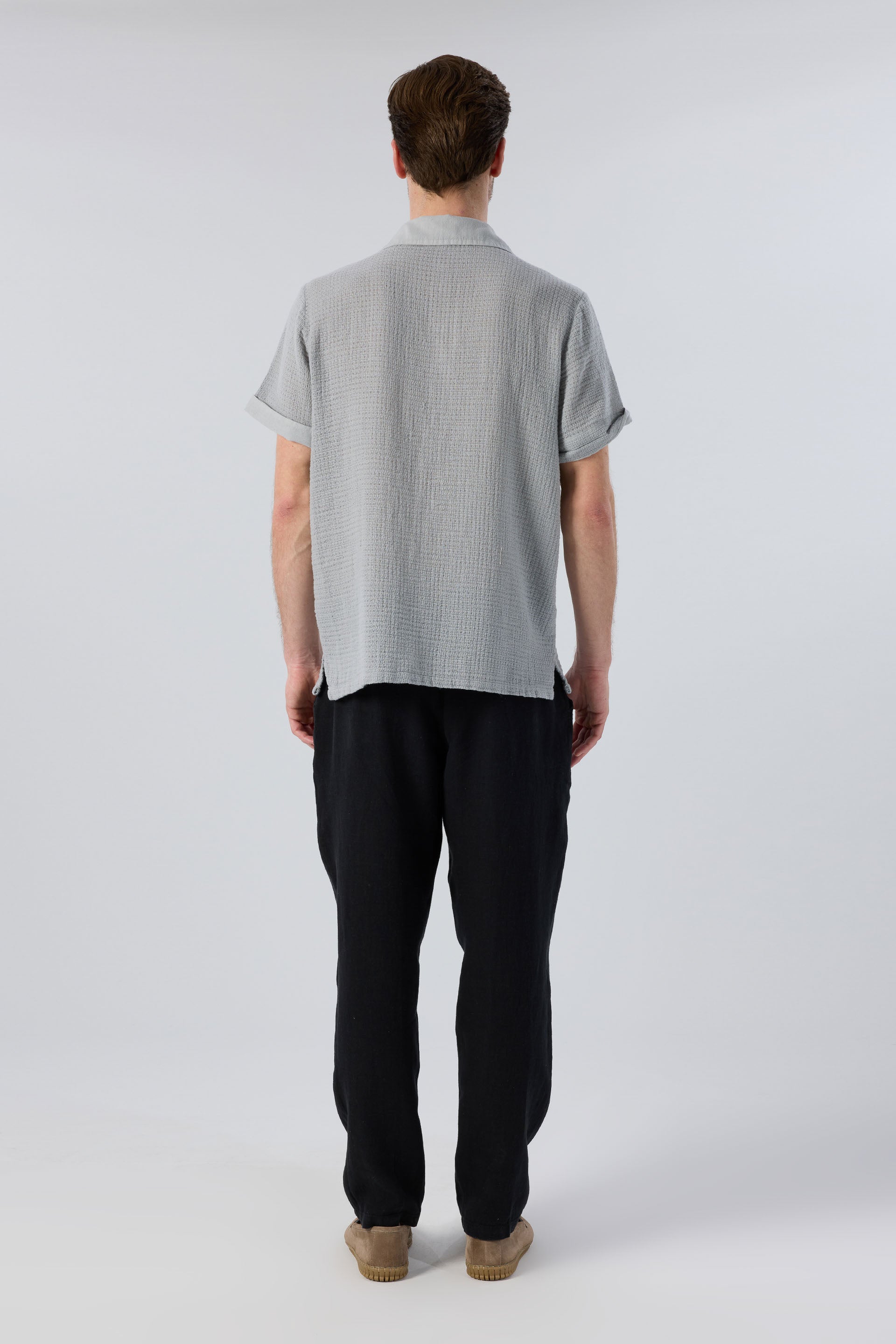 Rahat Kesim %100 Keten Erkek Pantolon #renk_Siyah