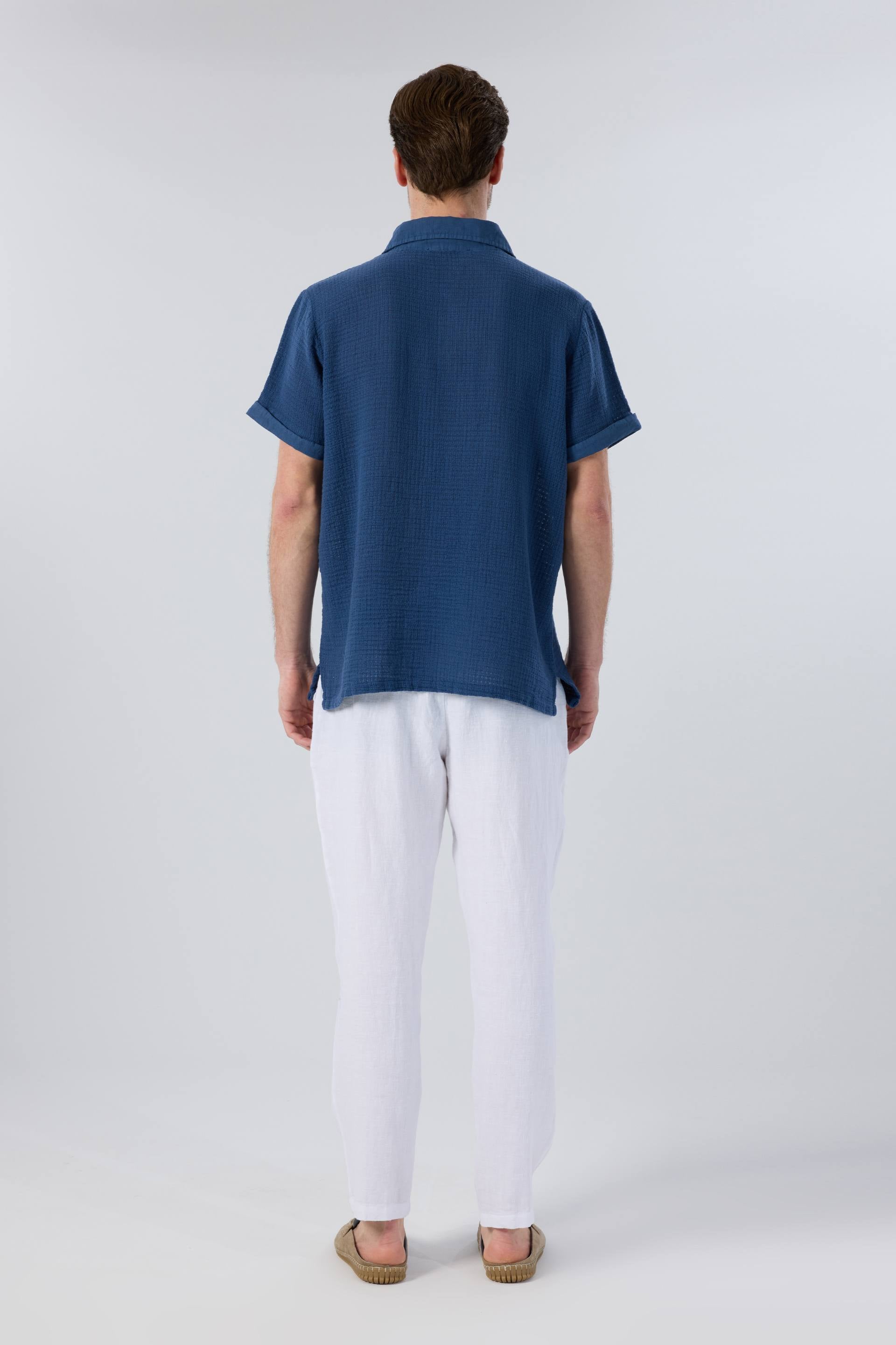 Ease Polo Yaka Garnili Erkek Polo Yaka Tişört Lacivert #renk_Navy