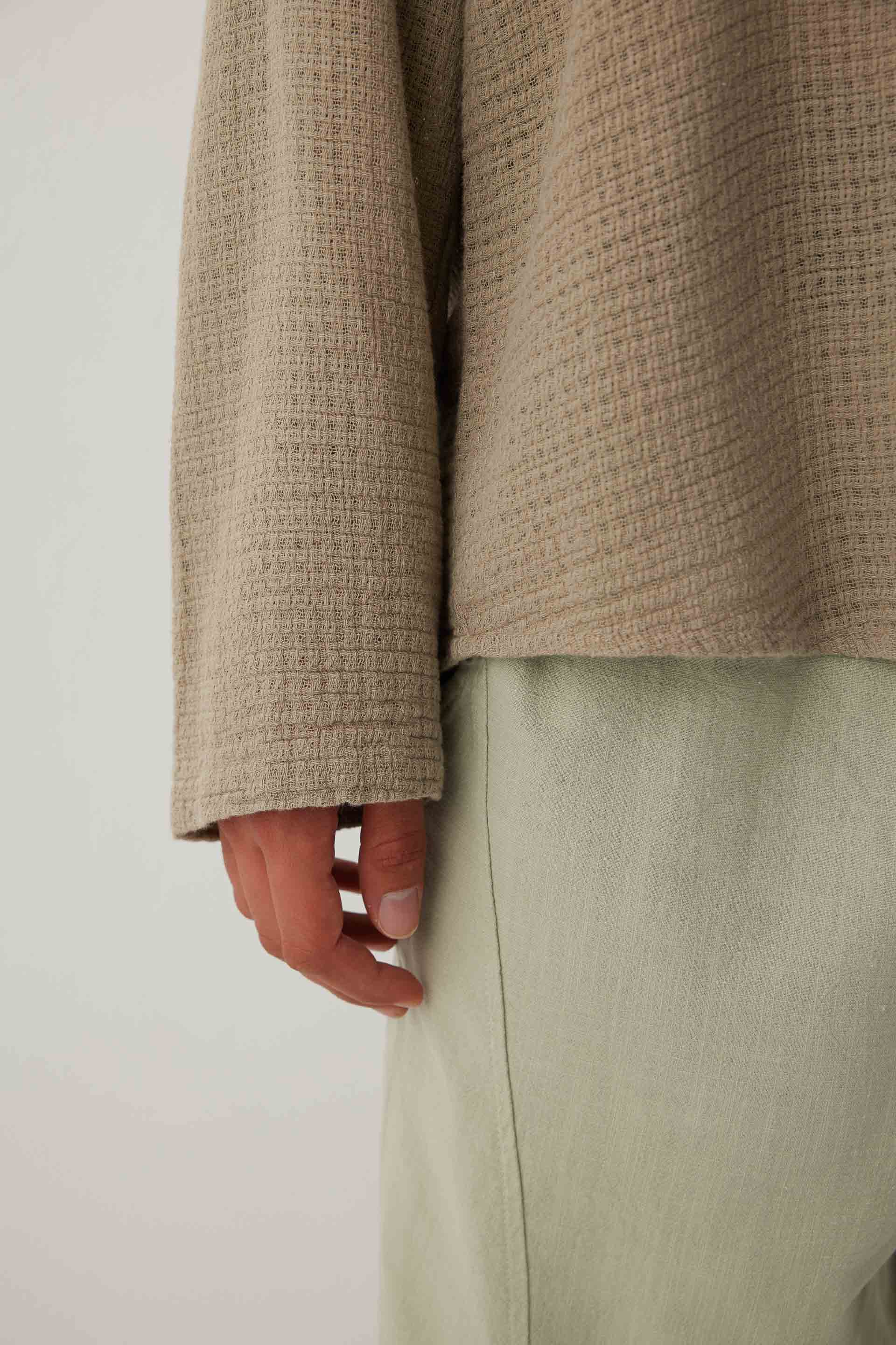 Ease Kapüşonlu Pamuklu Erkek Overshirt #renk_Olive