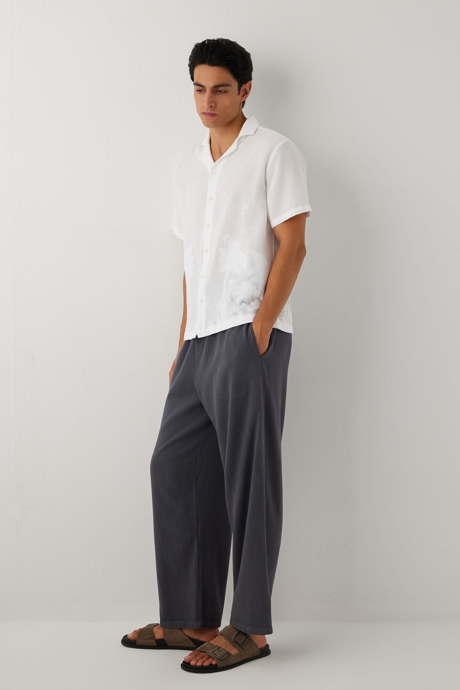 Flow Unisex Düz Paça Pantolon #renk_Antrasit
