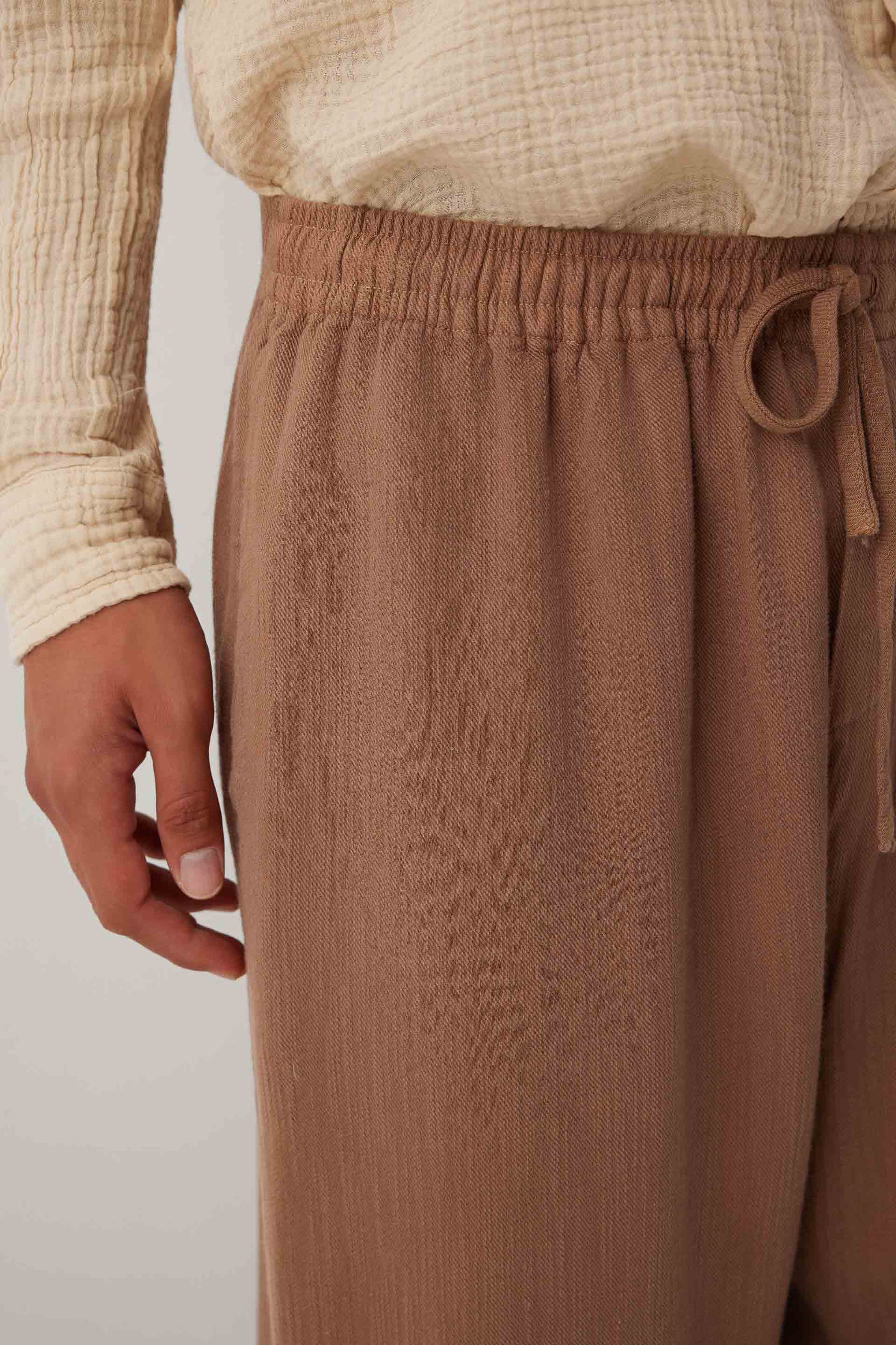 Flow Unisex Düz Paça Pantolon #renk_Kahve
