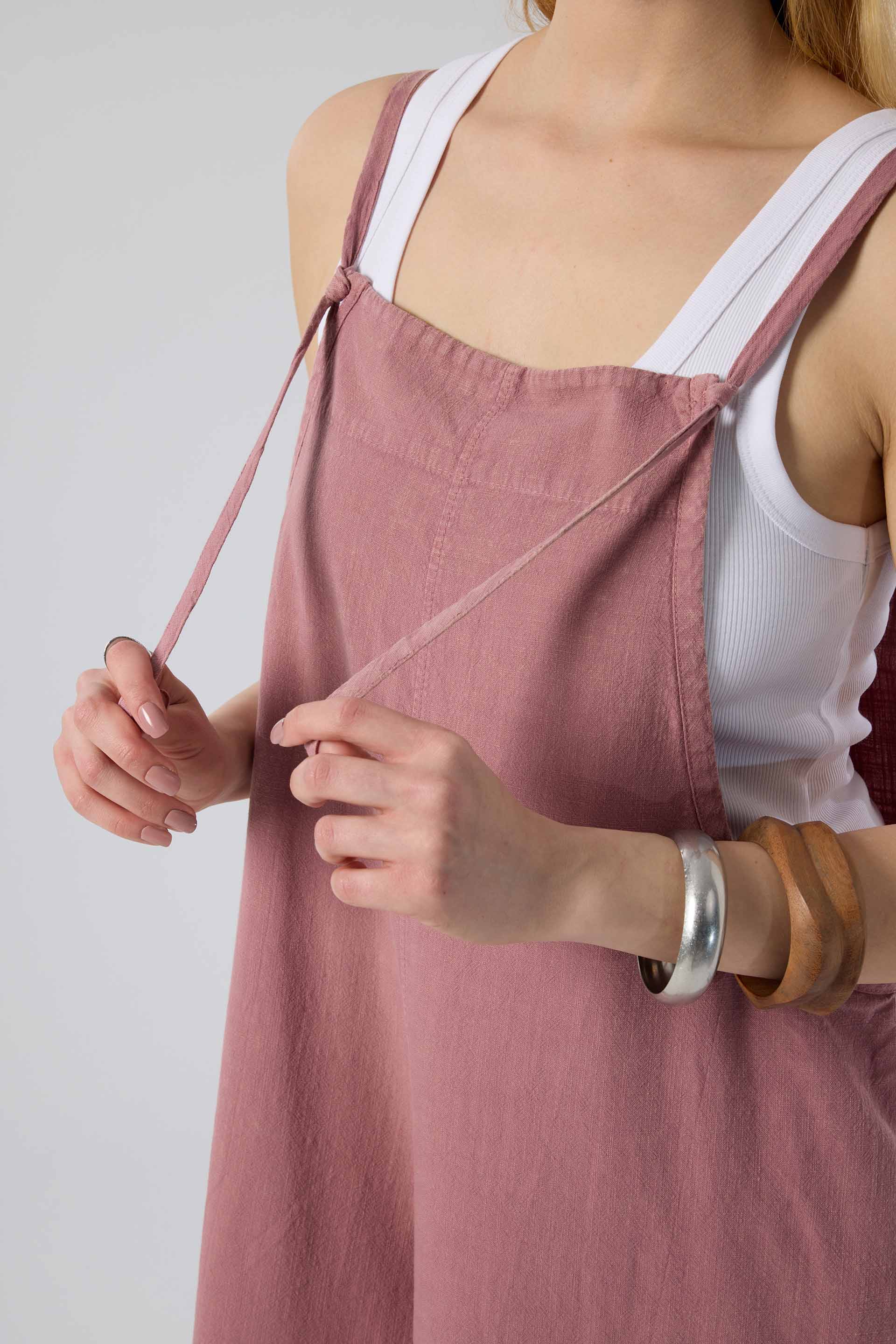 Bol Paça Rose Kadın Tulum | İpekçi Otantik #renk_Rose