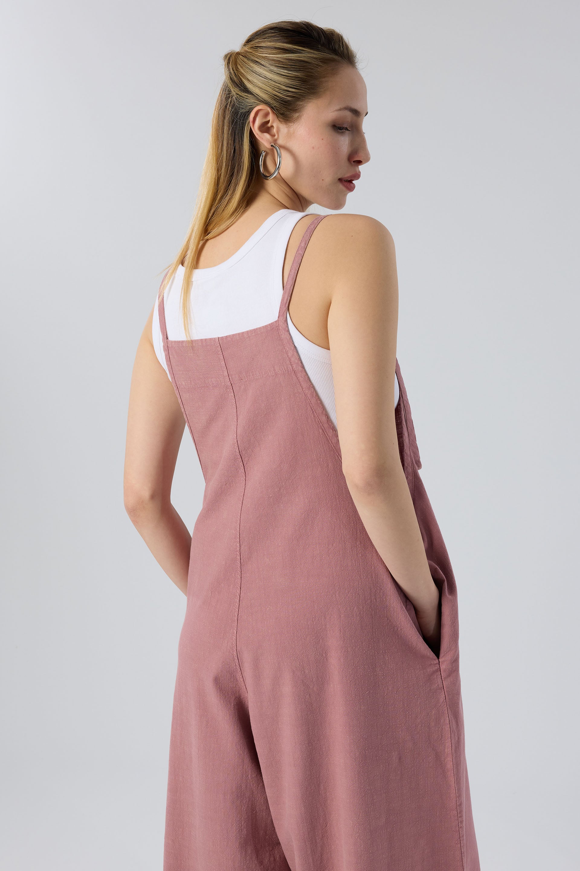 Bol Paça Rose Kadın Tulum | İpekçi Otantik #renk_Rose