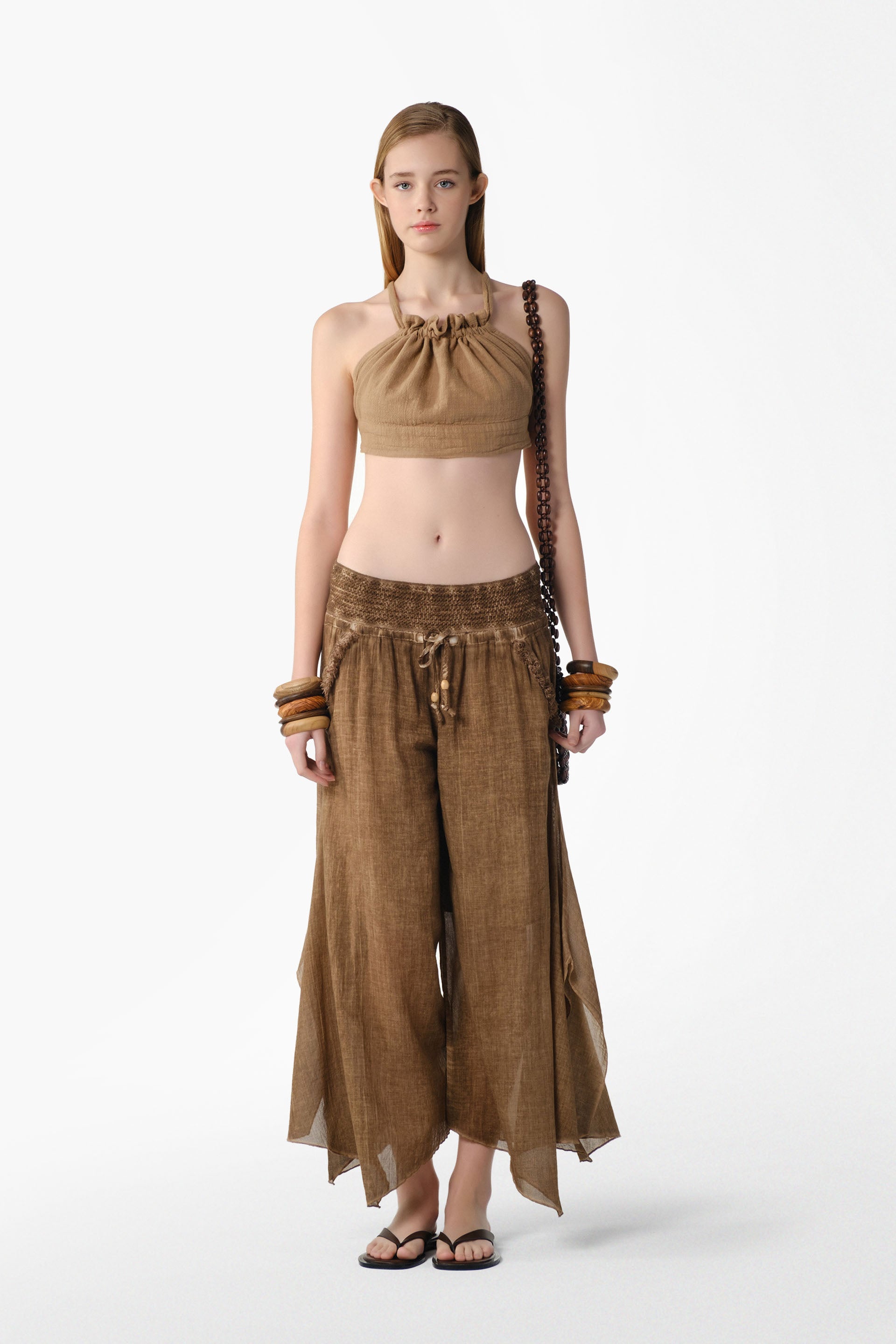 İspanyol Paça Otantik Kadın Pantolon / Kahve #renk_Kahve