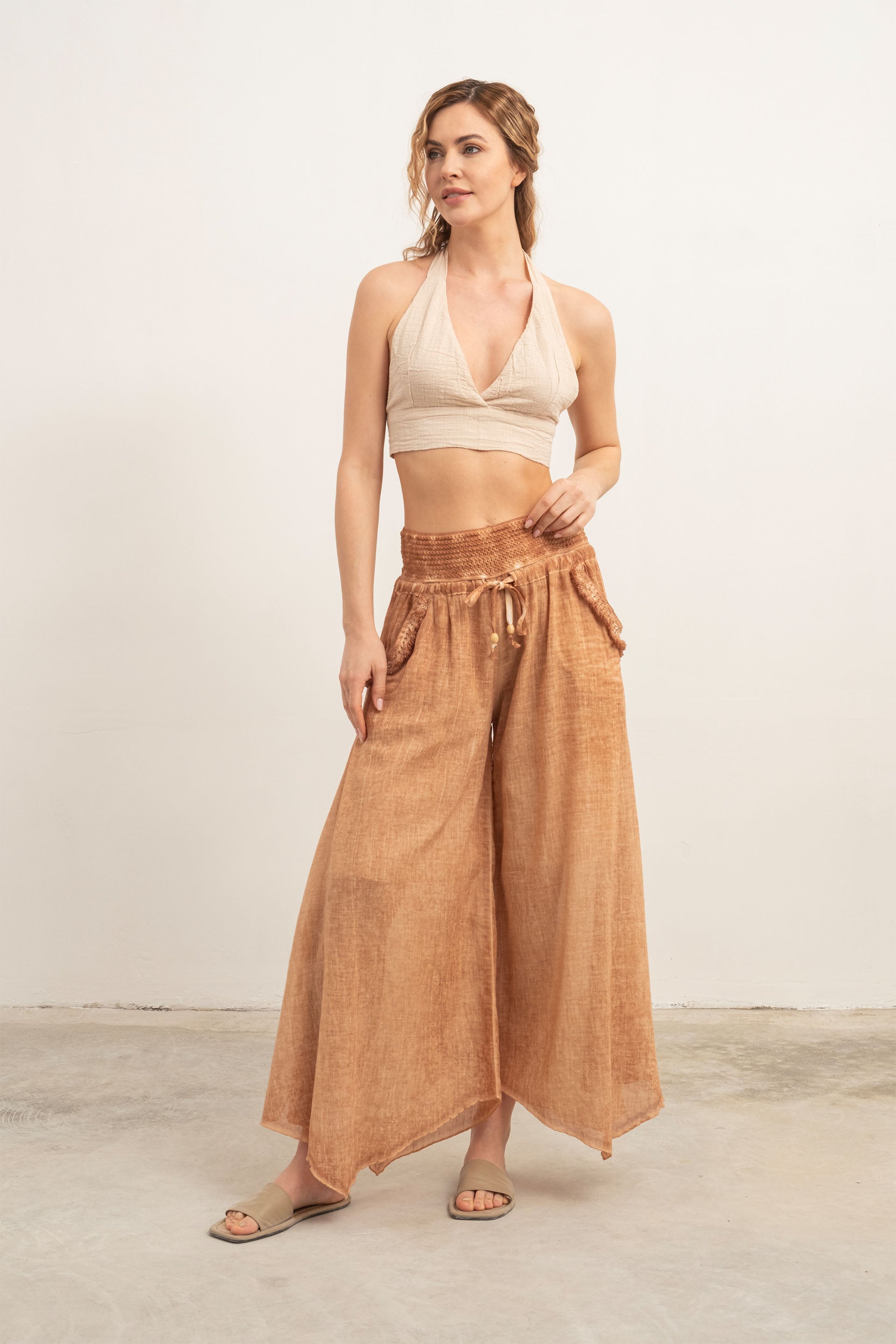 İspanyol Paça Otantik Kadın Pantolon #renk_Mocha