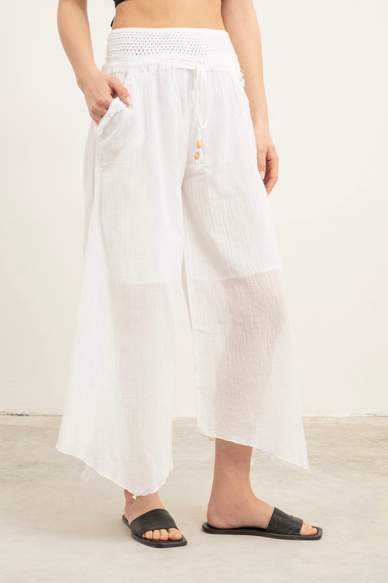 İspanyol Paça Pantolon #renk_Beyaz