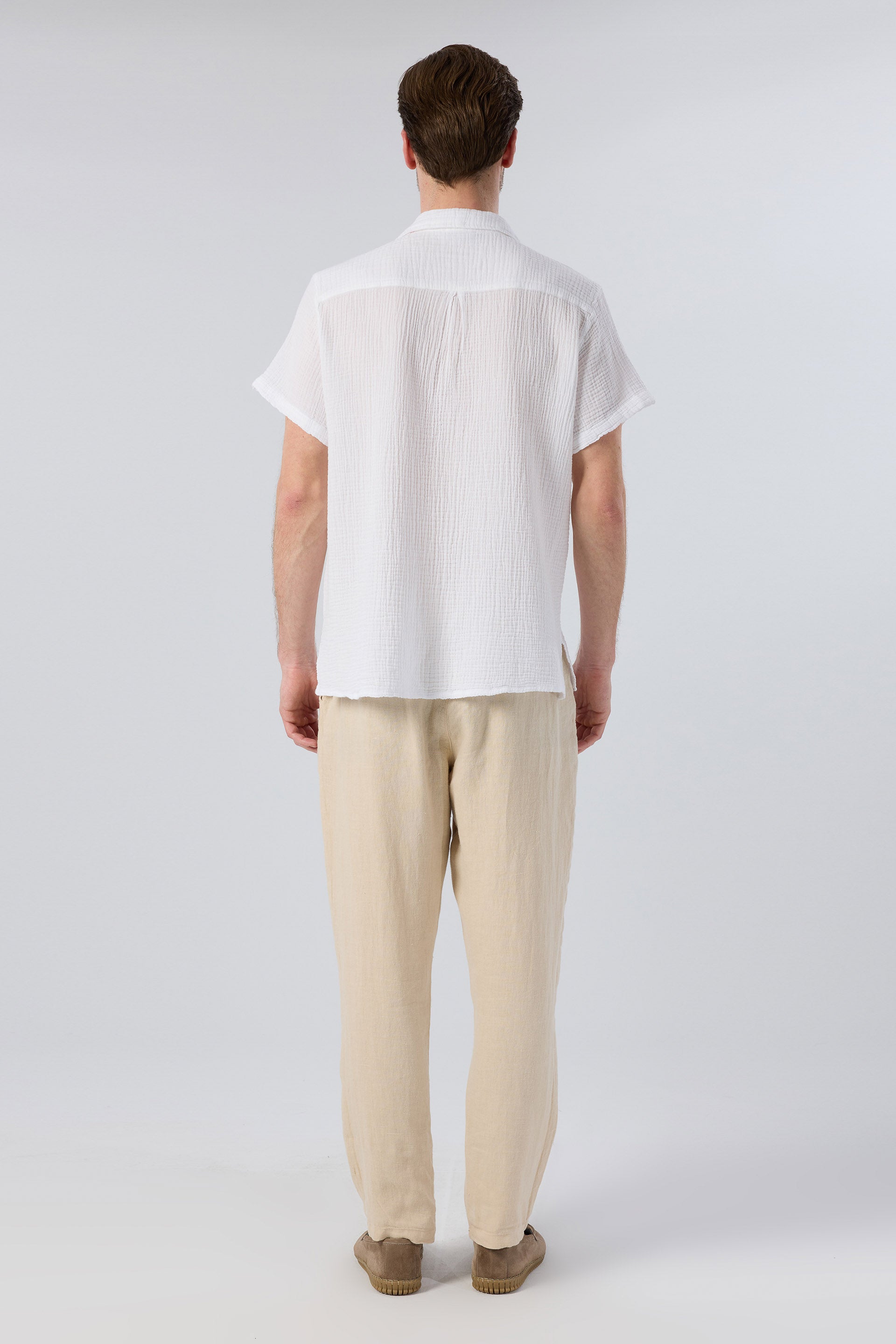 Rahat Kesim %100 Keten Erkek Pantolon #renk_Bej