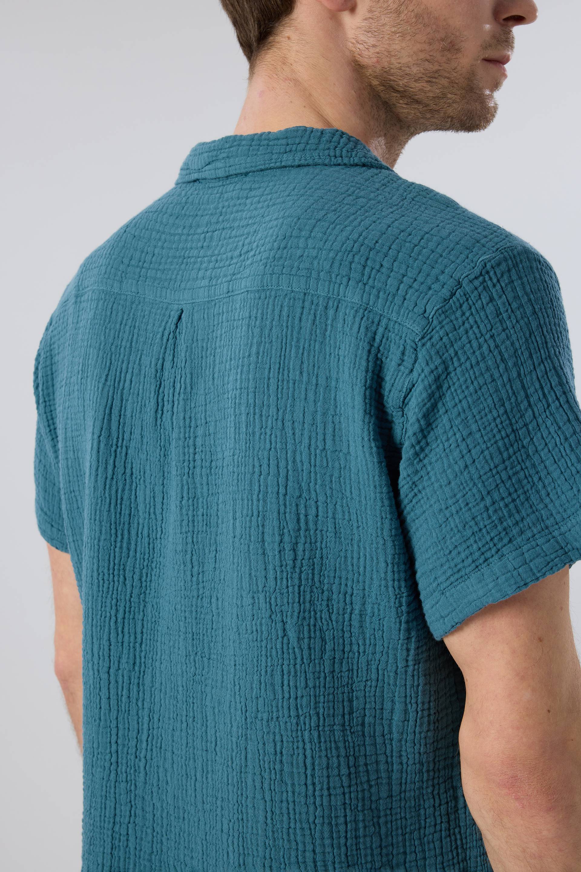 Müslin Polo Yaka Erkek Tişört #renk_Petrol