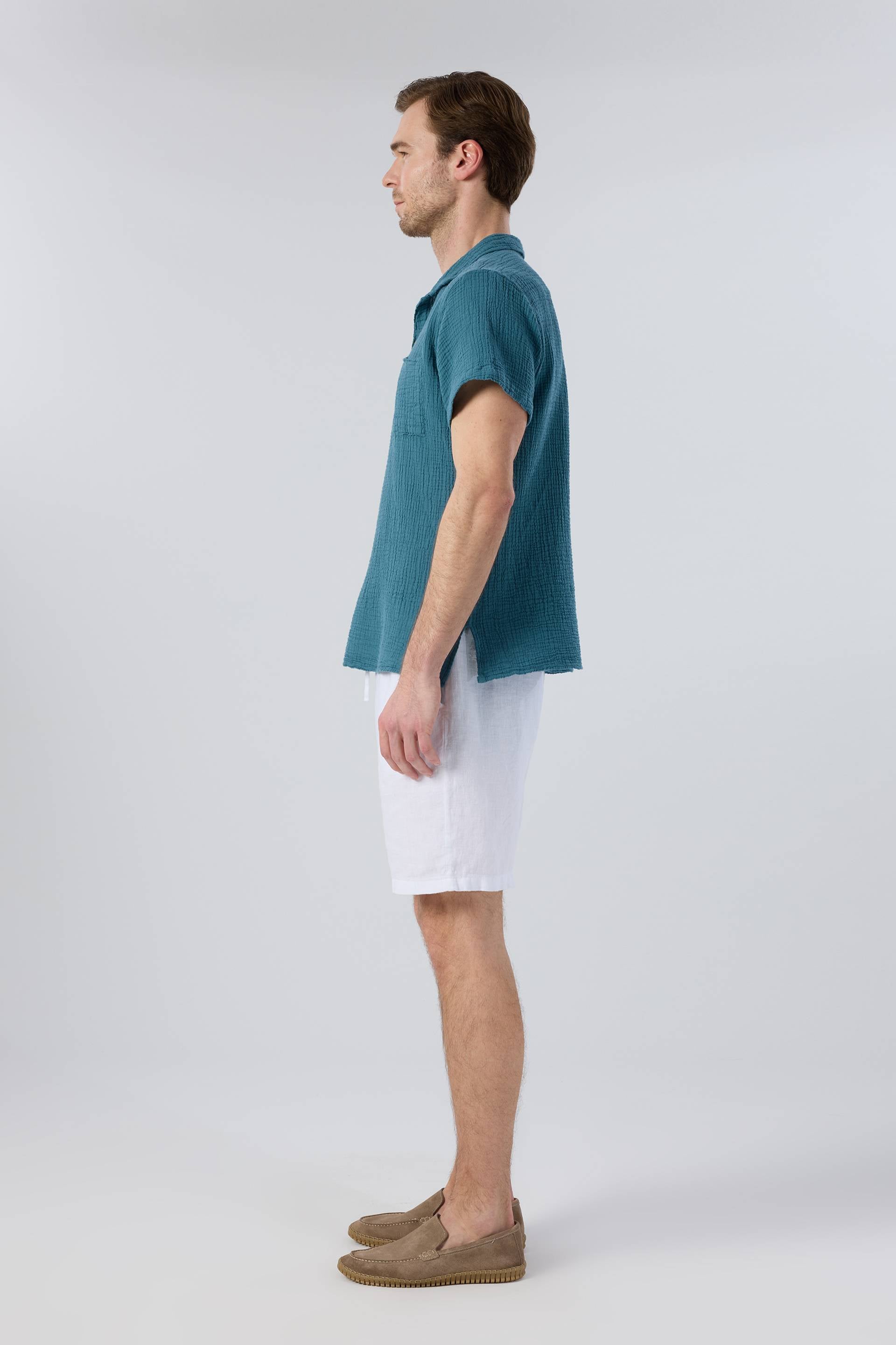 Müslin Polo Yaka Erkek Tişört #renk_Petrol