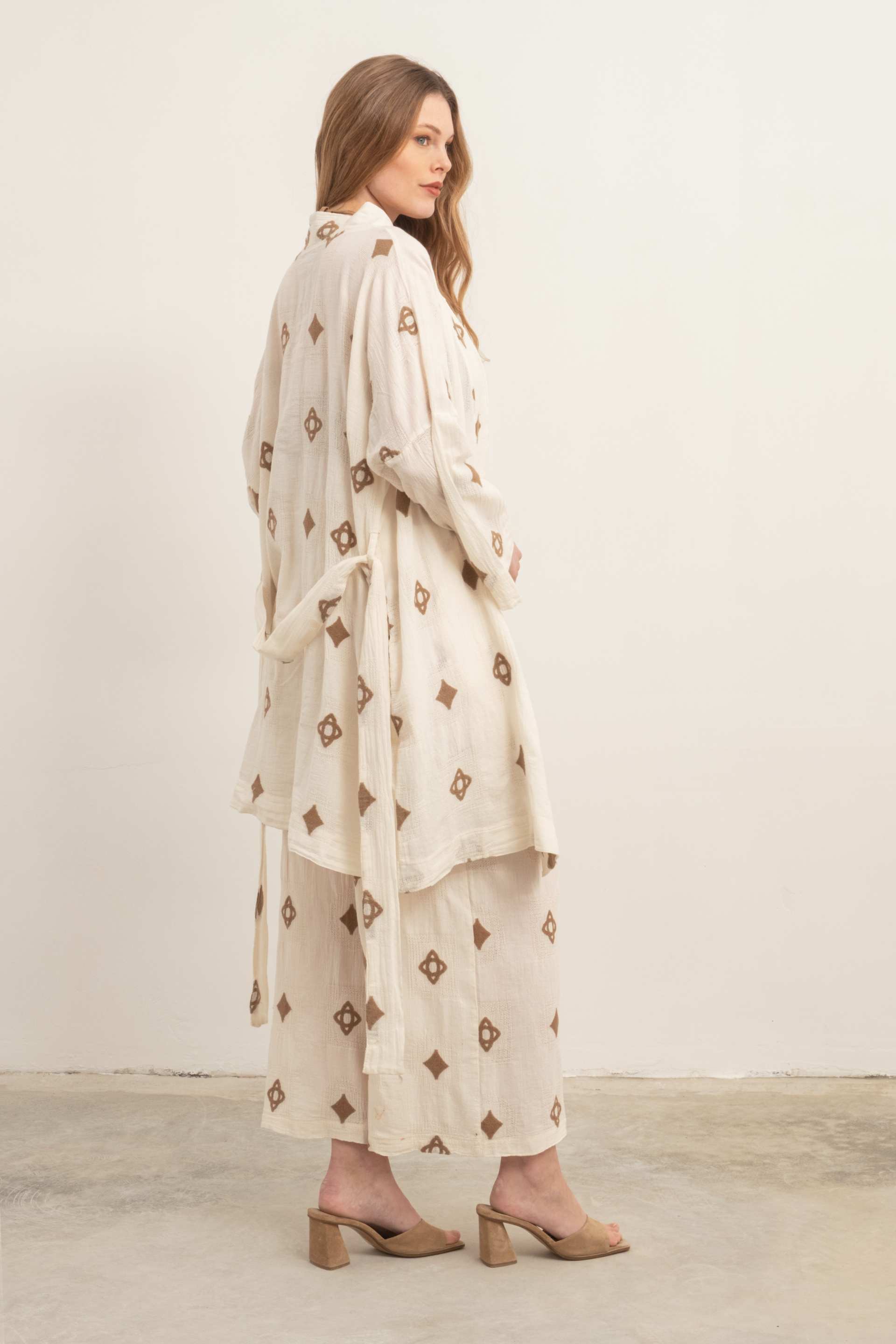Bordürlü Kimono #renk_Kahve