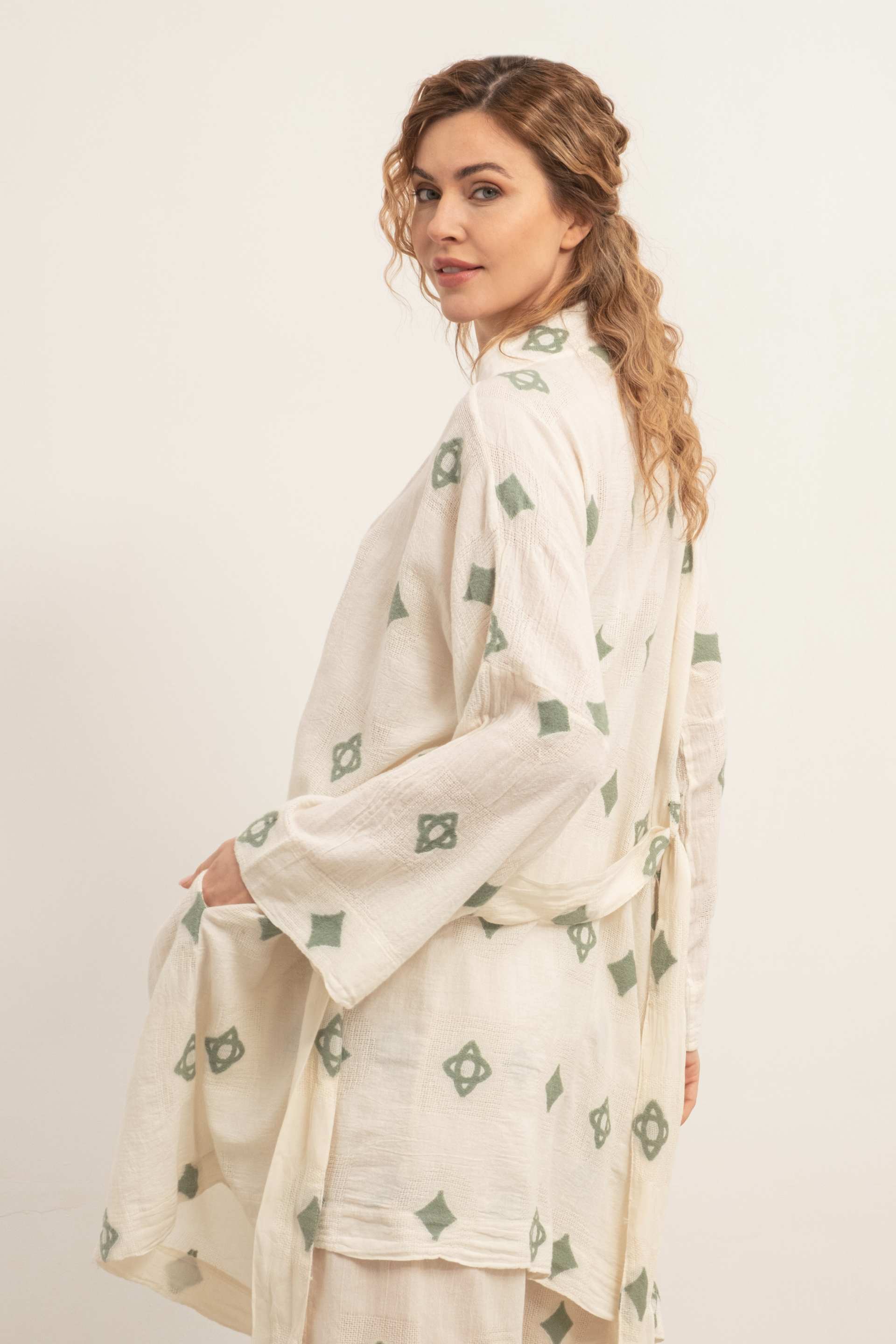 Bordürlü Kimono #renk_Mint
