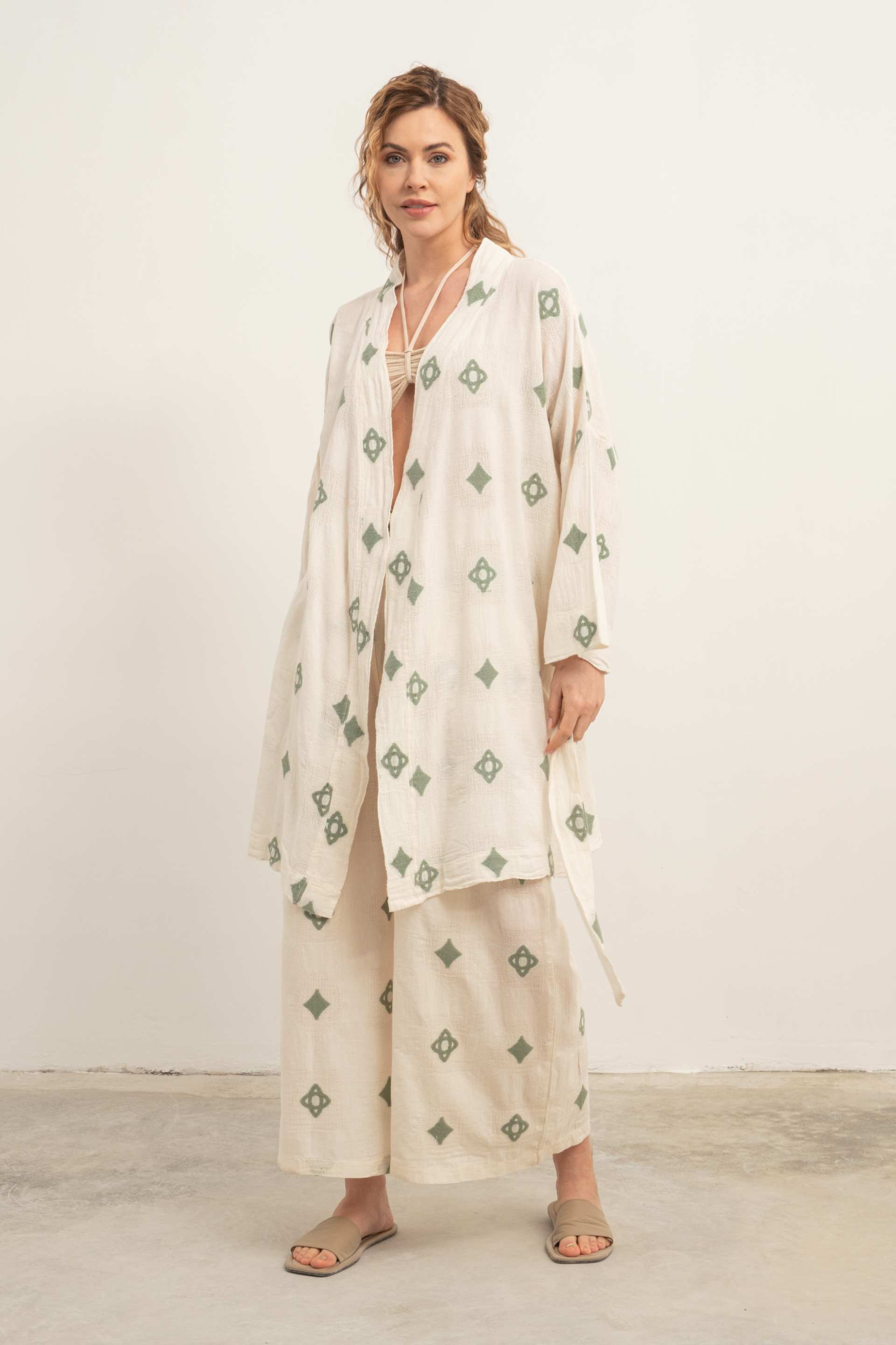 Bordürlü Kimono #renk_Mint