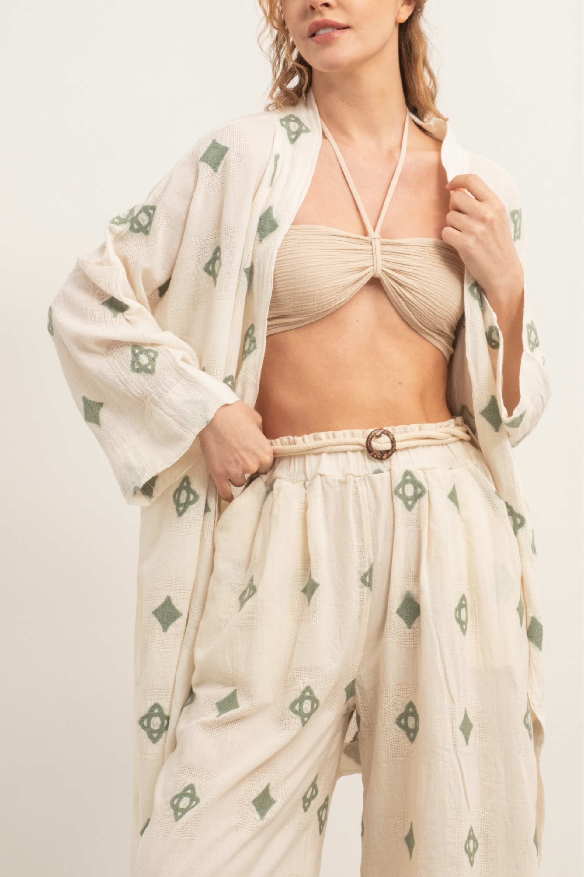 Bordürlü Kimono #renk_Mint