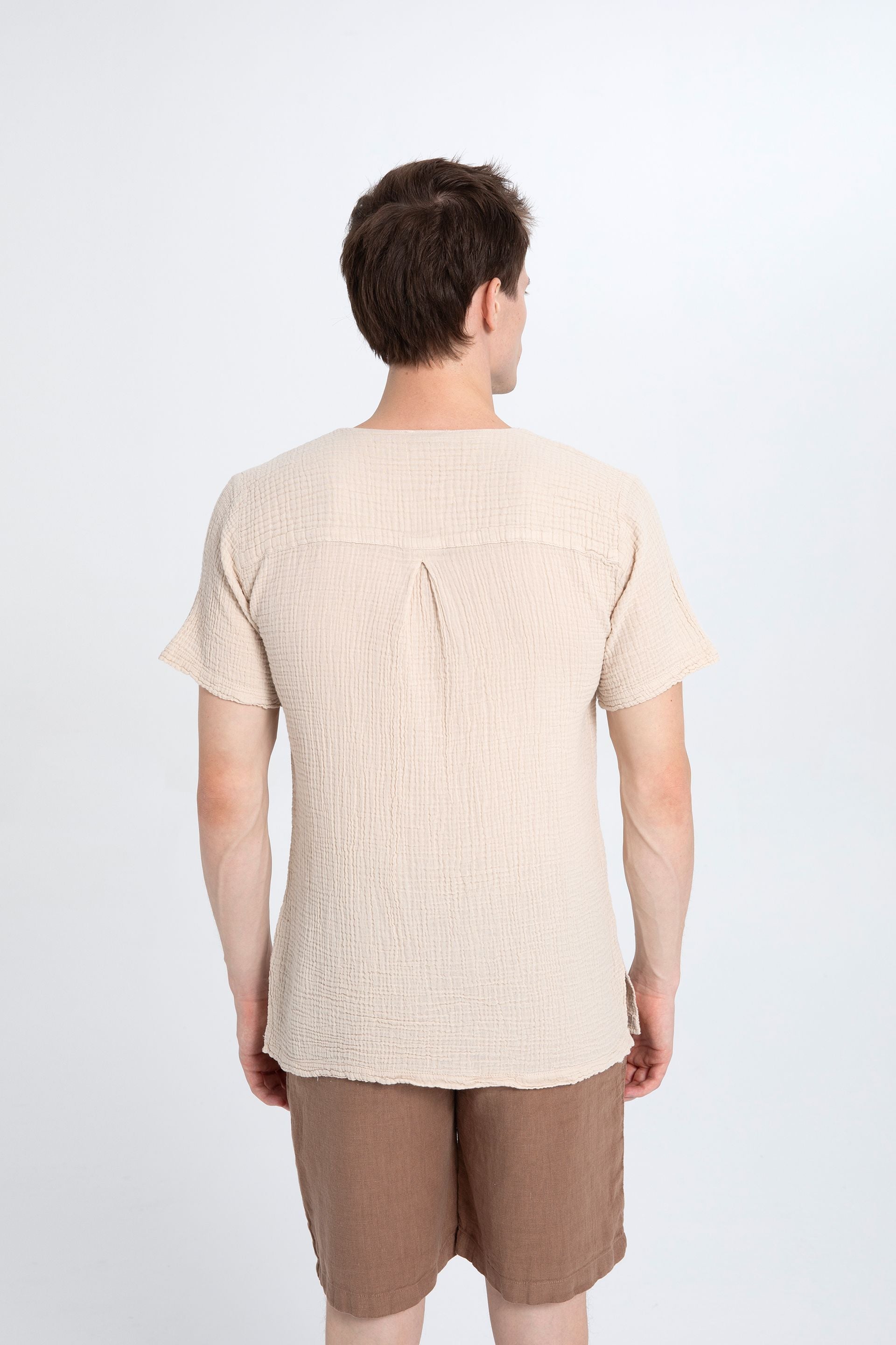 V yaka Müslin Erkek Tişört 