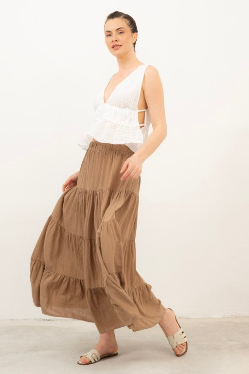 Ruffled Crop with Tie Back