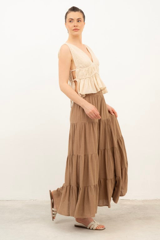 Ruffled Crop with Tie Back