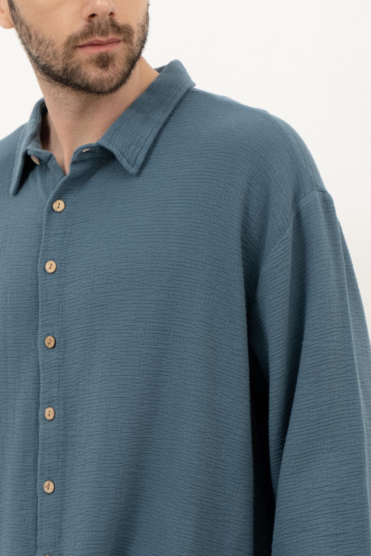 Etamin Unisex Oversize Gömlek #renk_Petrol