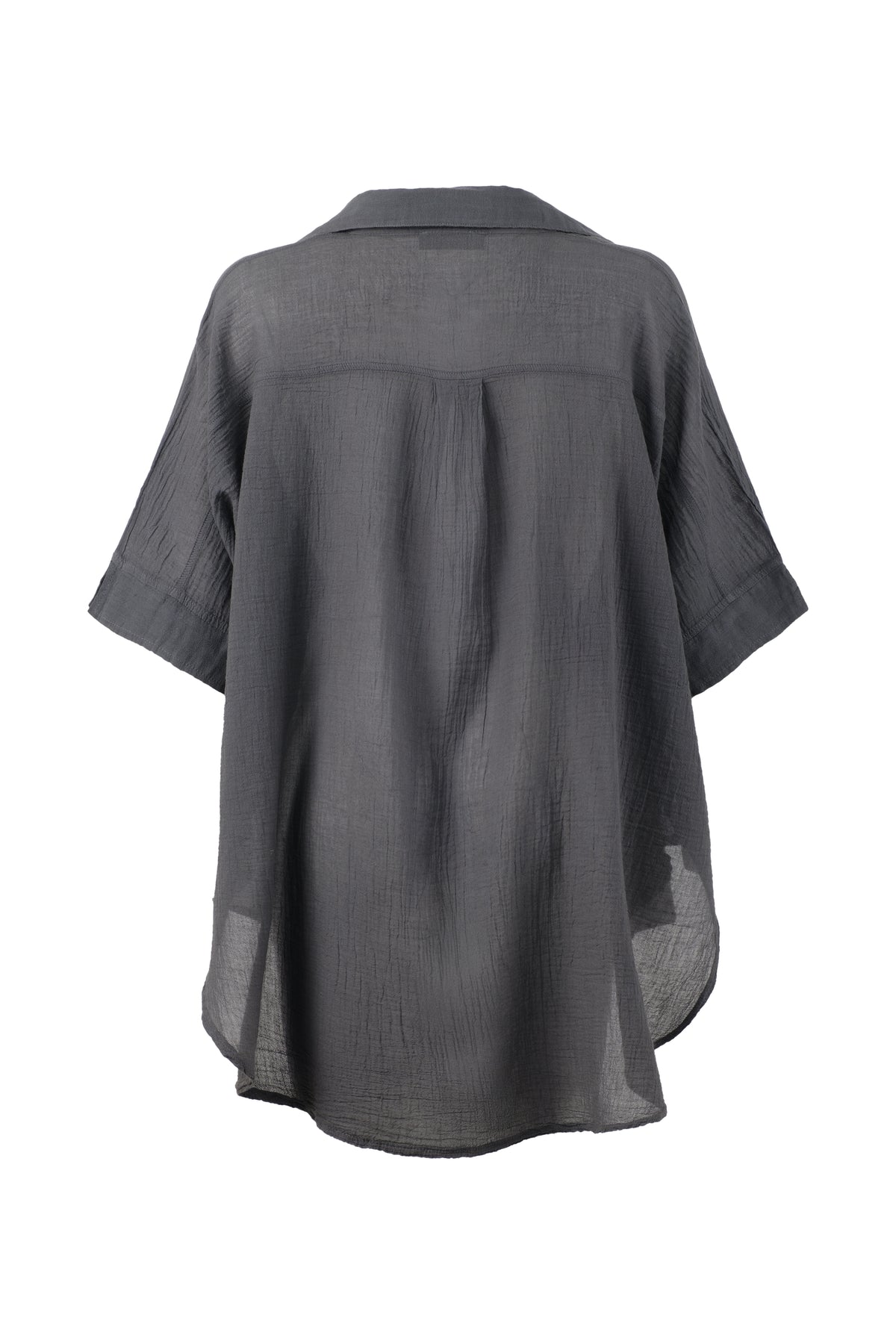 İnce Düğmesiz Oversize Gömlek #renk_Antrasit