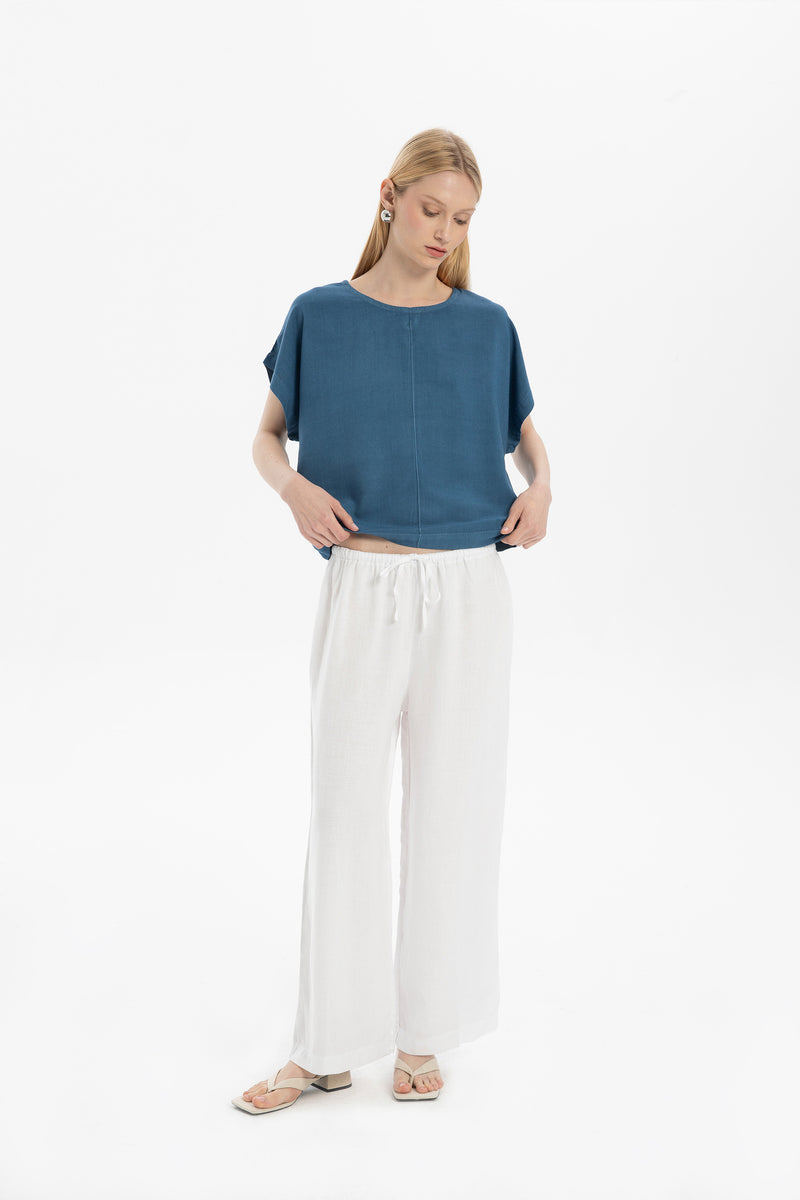 Pure Hemp Tie-Waist Palazzo Pants