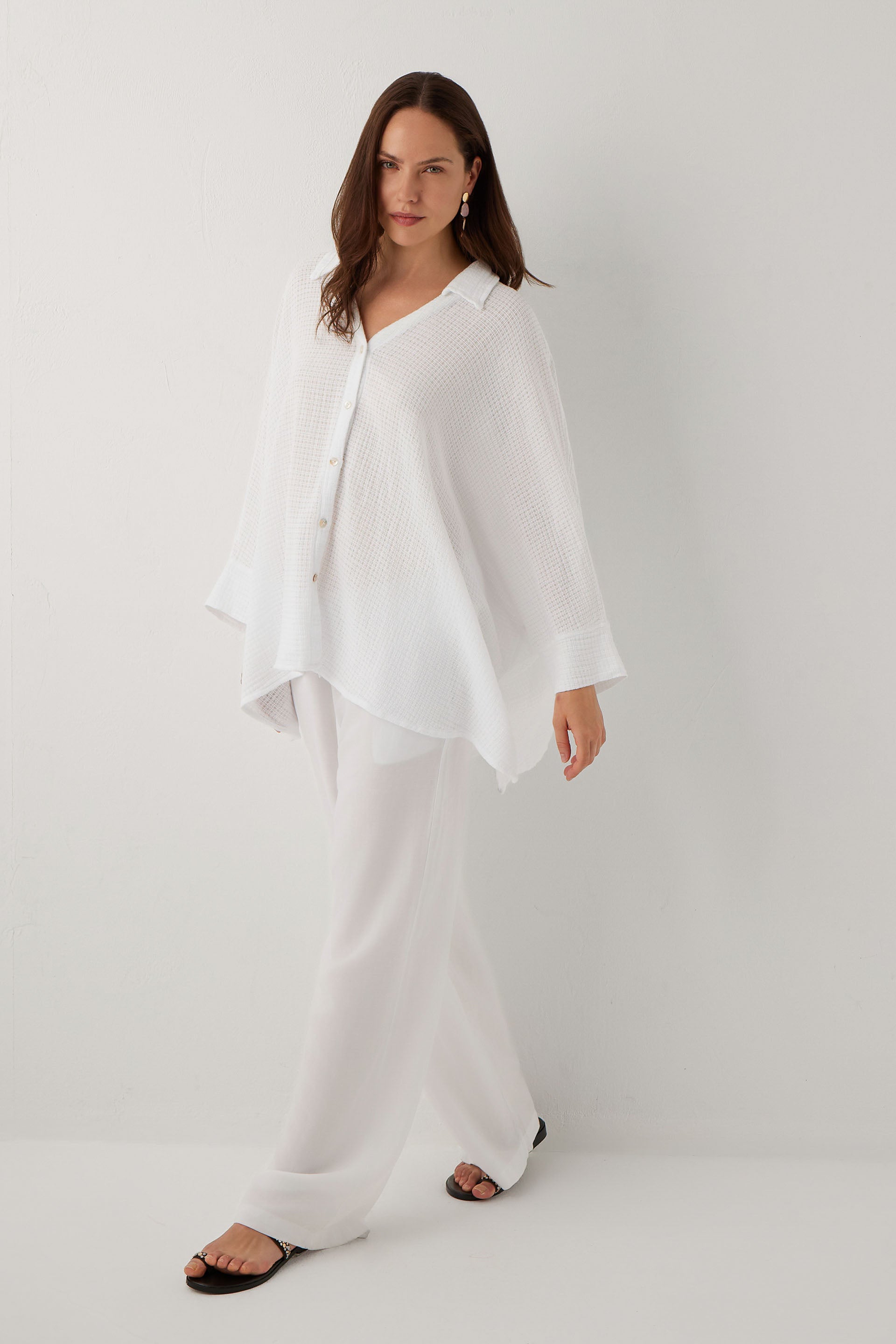 Ease Etamin Dokulu Kimono Gömlek