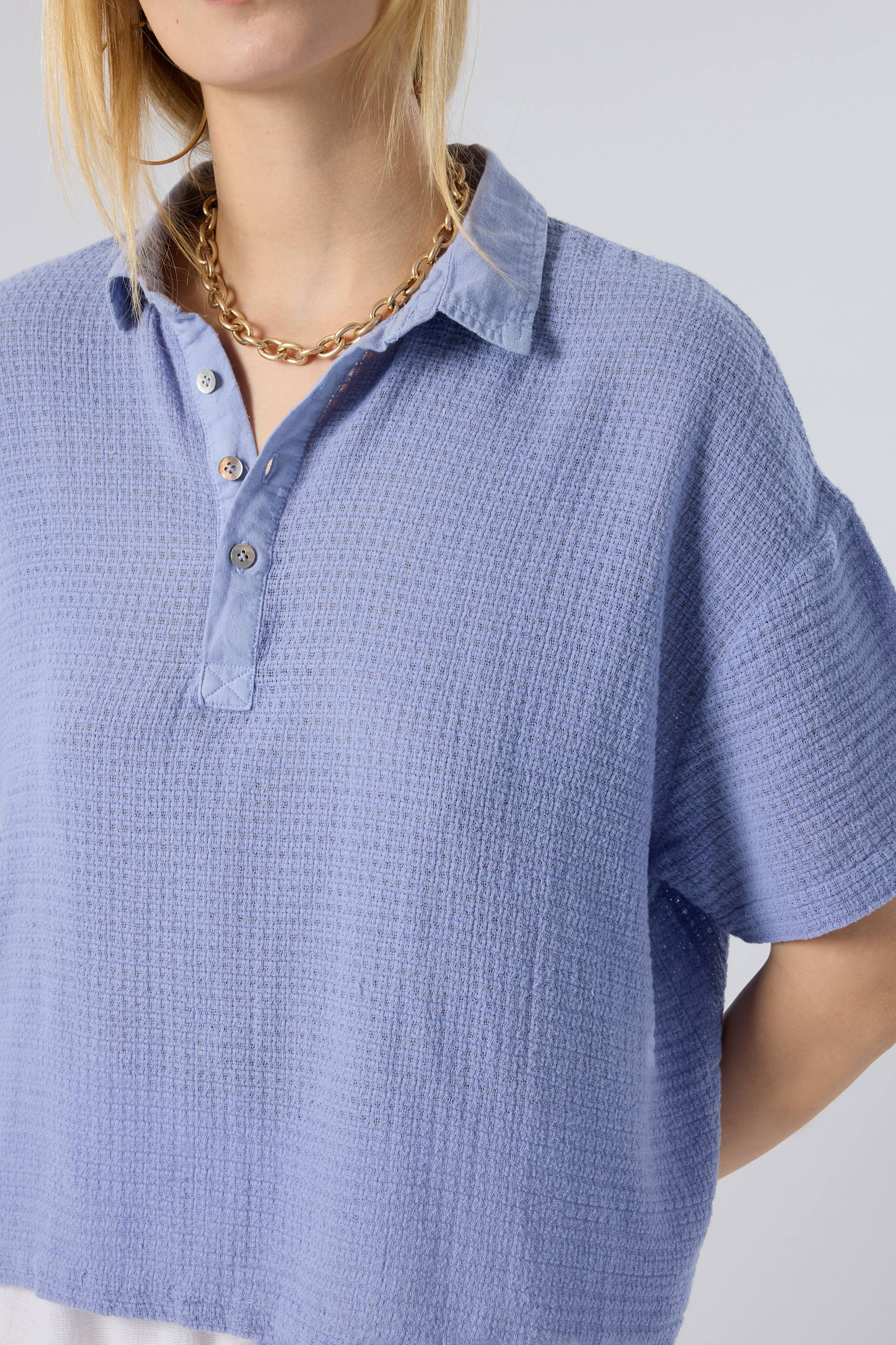 Ease Polo Yaka Garnili Kadın Tişört
#renk_Denim Blue