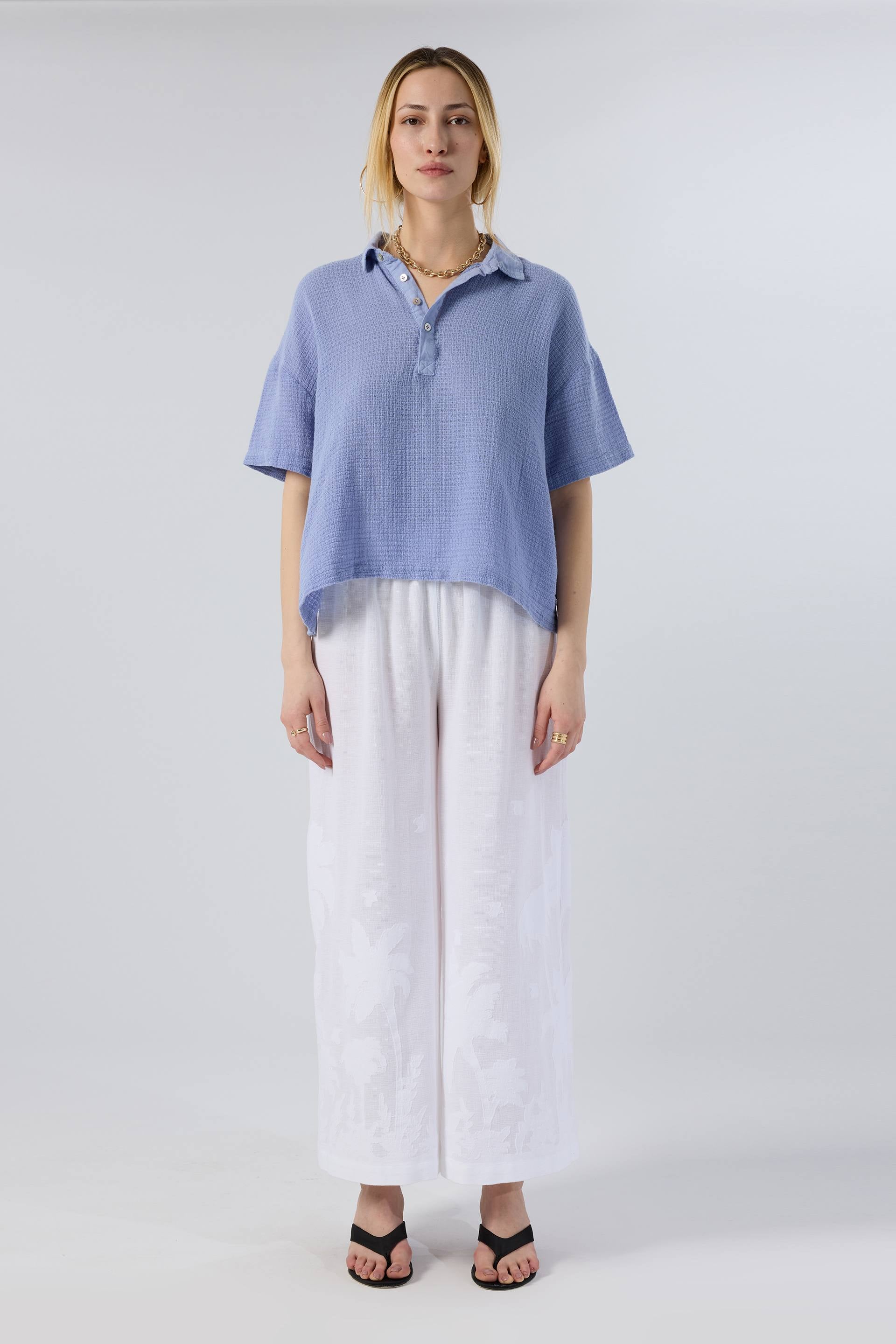 Ease Polo Yaka Garnili Kadın Tişört
#renk_Denim Blue