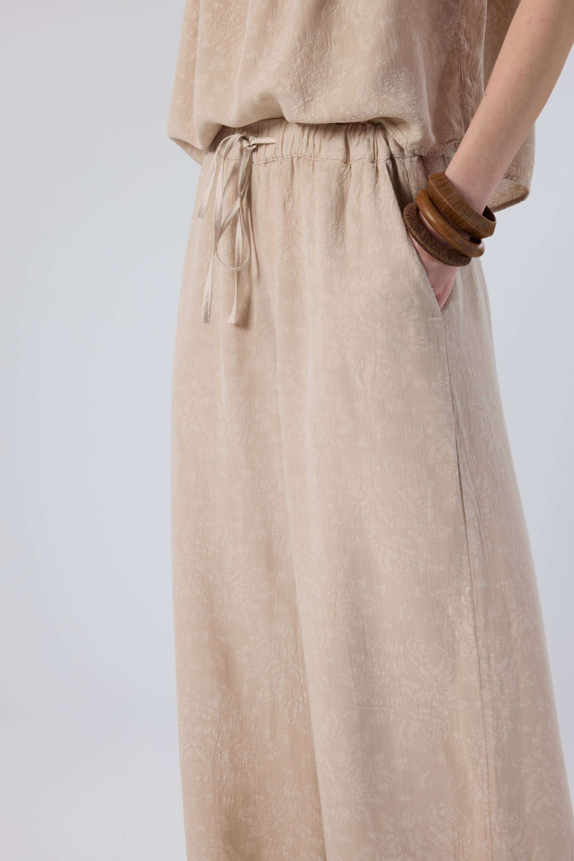 Luma Dokulu Tencel Pantolon #renk_Flax