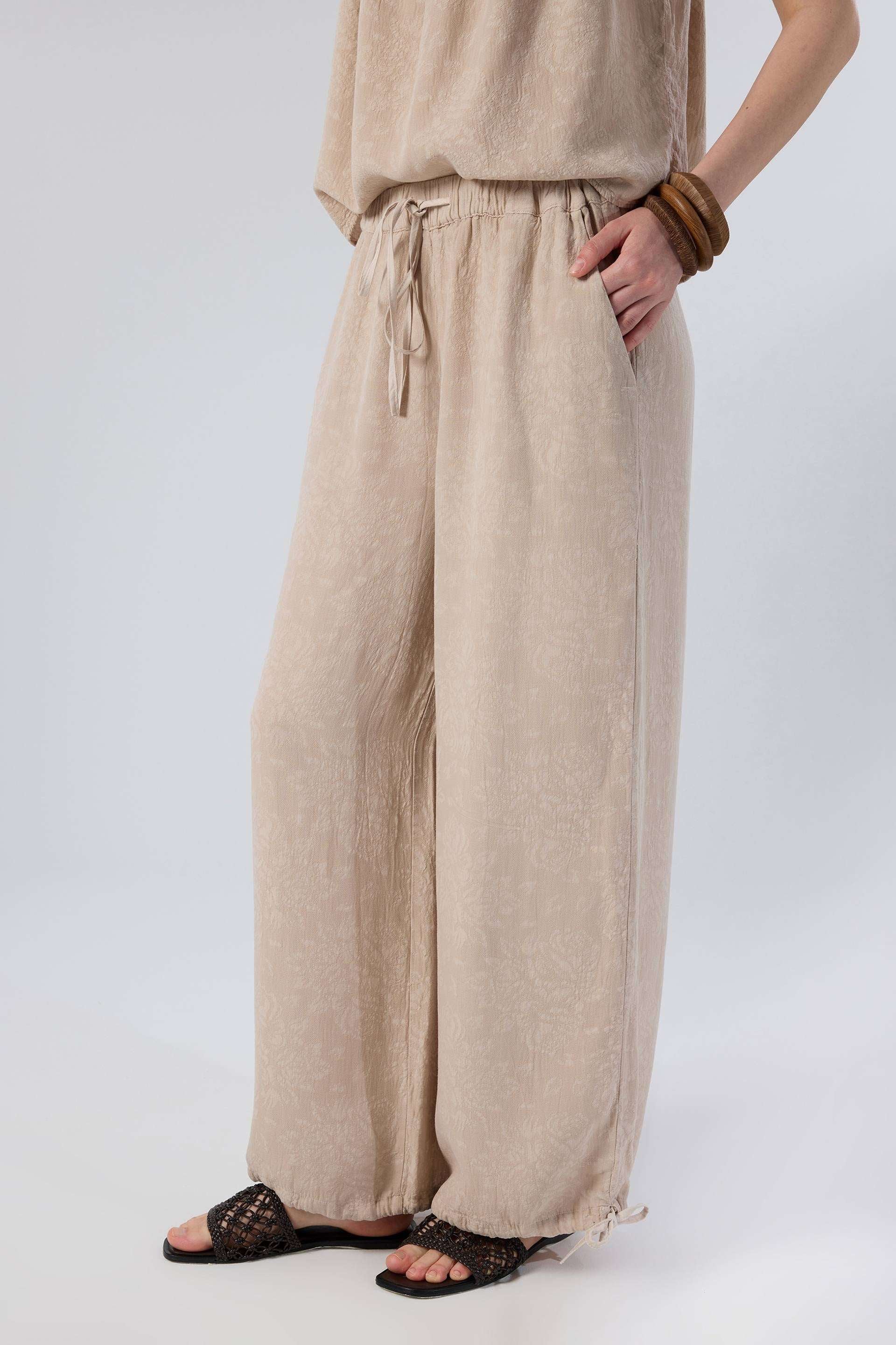 Luma Dokulu Tencel Pantolon #renk_Flax