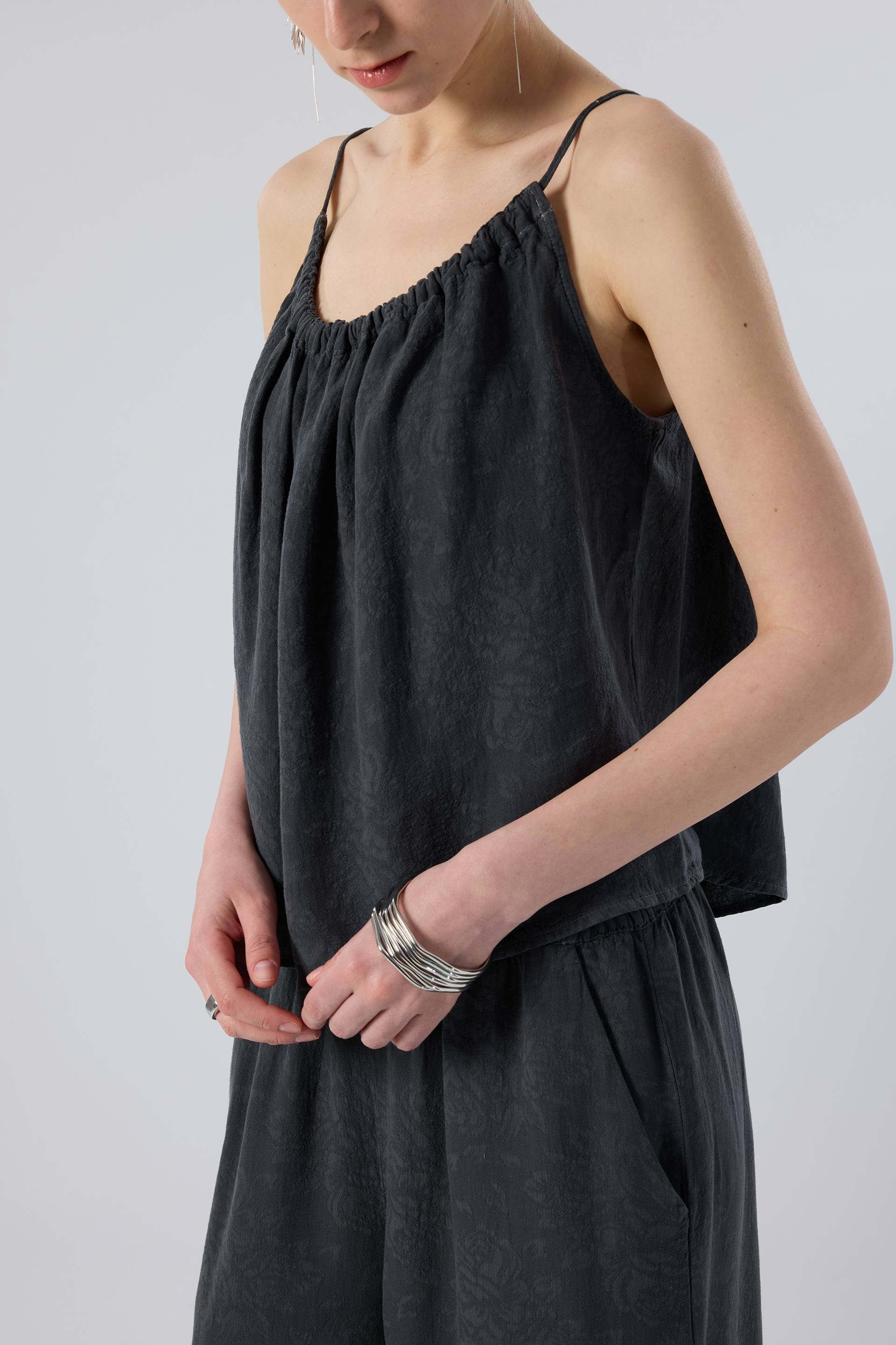 Luma dokulu Tencel bluz - Antrasit kadın bluz #renk_Antrasit